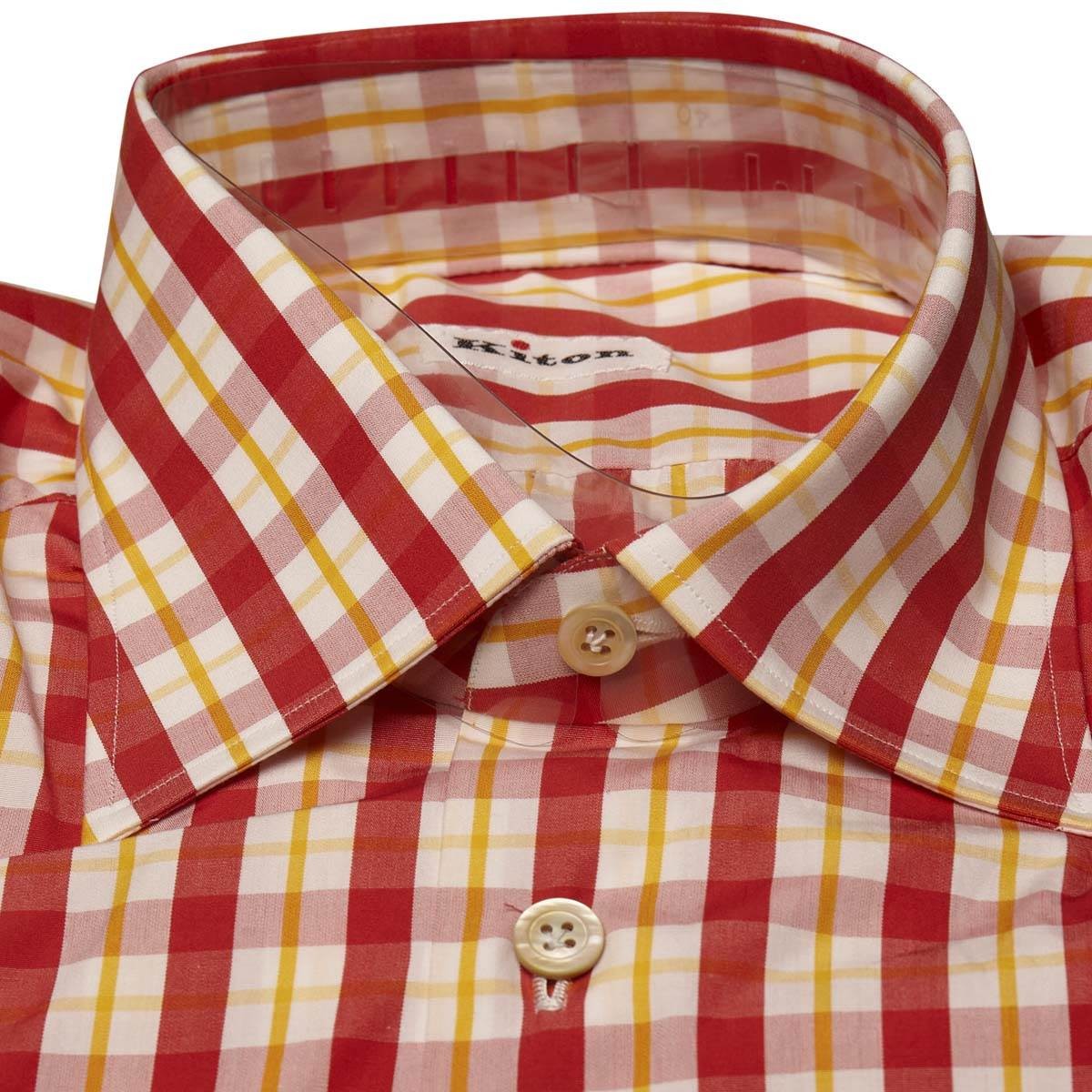 NEW KITON MULTICOLOR COTTON SHIRT US 15.5 – EU 39 MUL