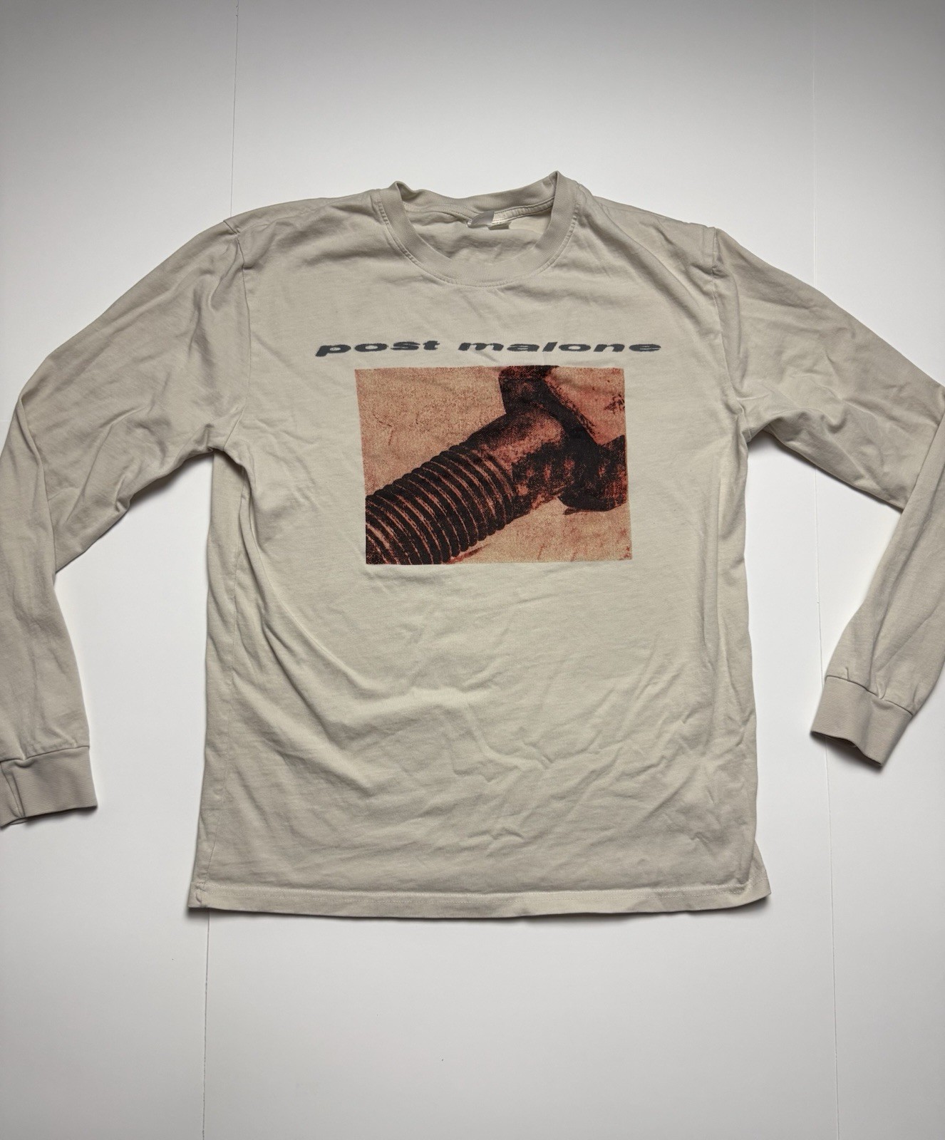 Post Malone Posty Co Bolt Screw Graphic Long Sleeve Rap T Shirt Mens Medium