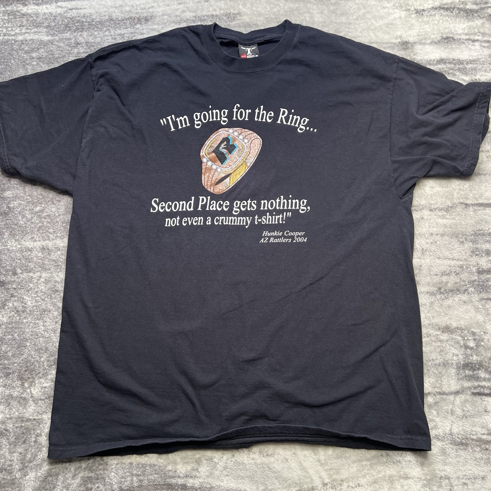 Vintage Y2K 2004 Arizona Rattlers AFL Im Going For The Ring Logo Shirt Black 2XL