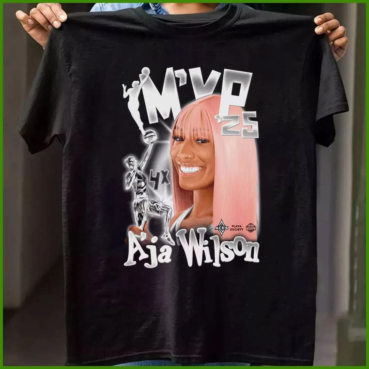 HOT!!! A&rsquo;ja Wilson Las Vegas Aces Unisex 2025 WNBA MVP T-Shirt Reprint Gildan