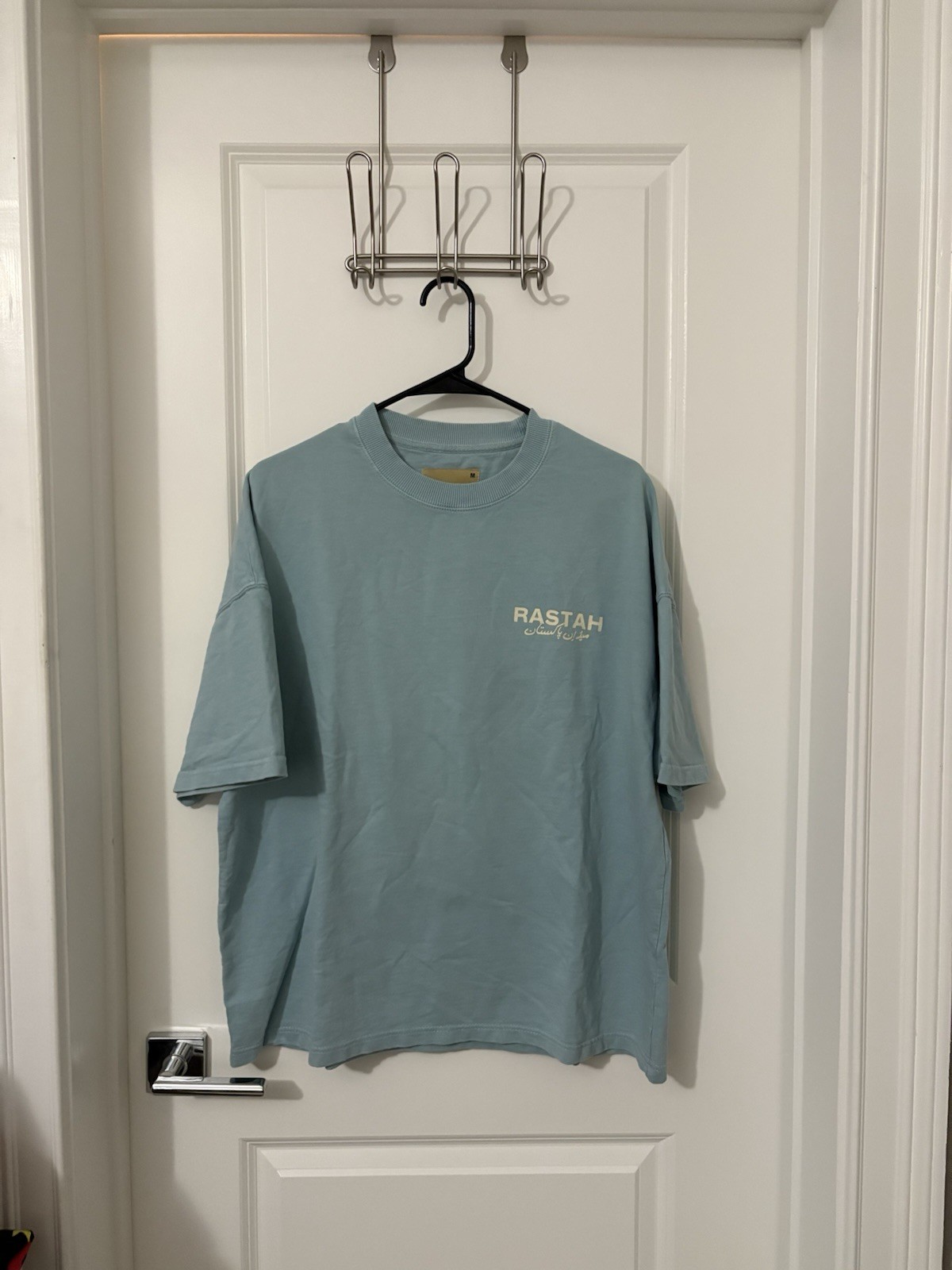Baby Blue Rastah Pakistan Oversized Streetwear Tee Shirt Size Men’s Medium M