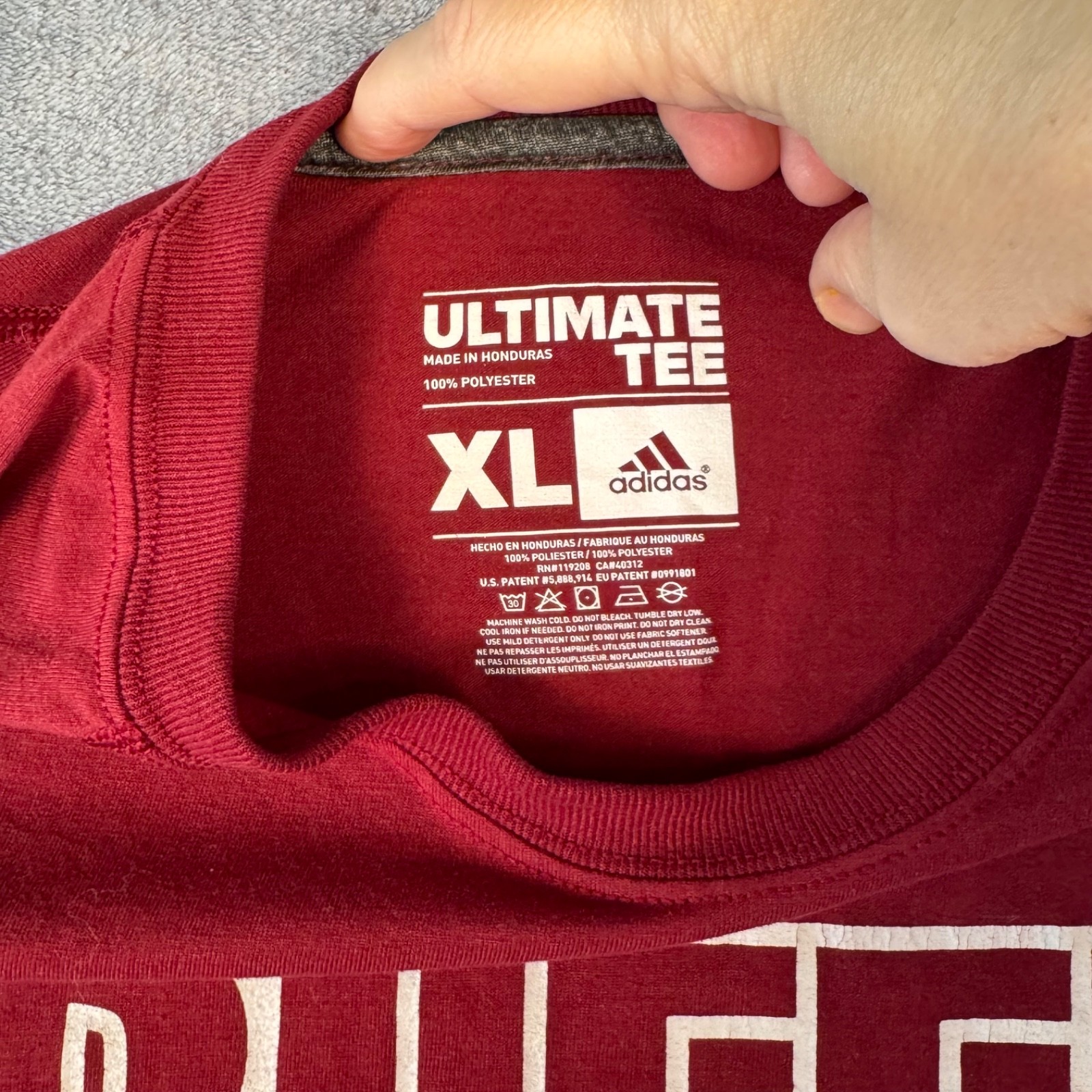 Adidas Ultimate Tee XL Red Bleed Black & Red RM Athletic Graphic T-Shirt
