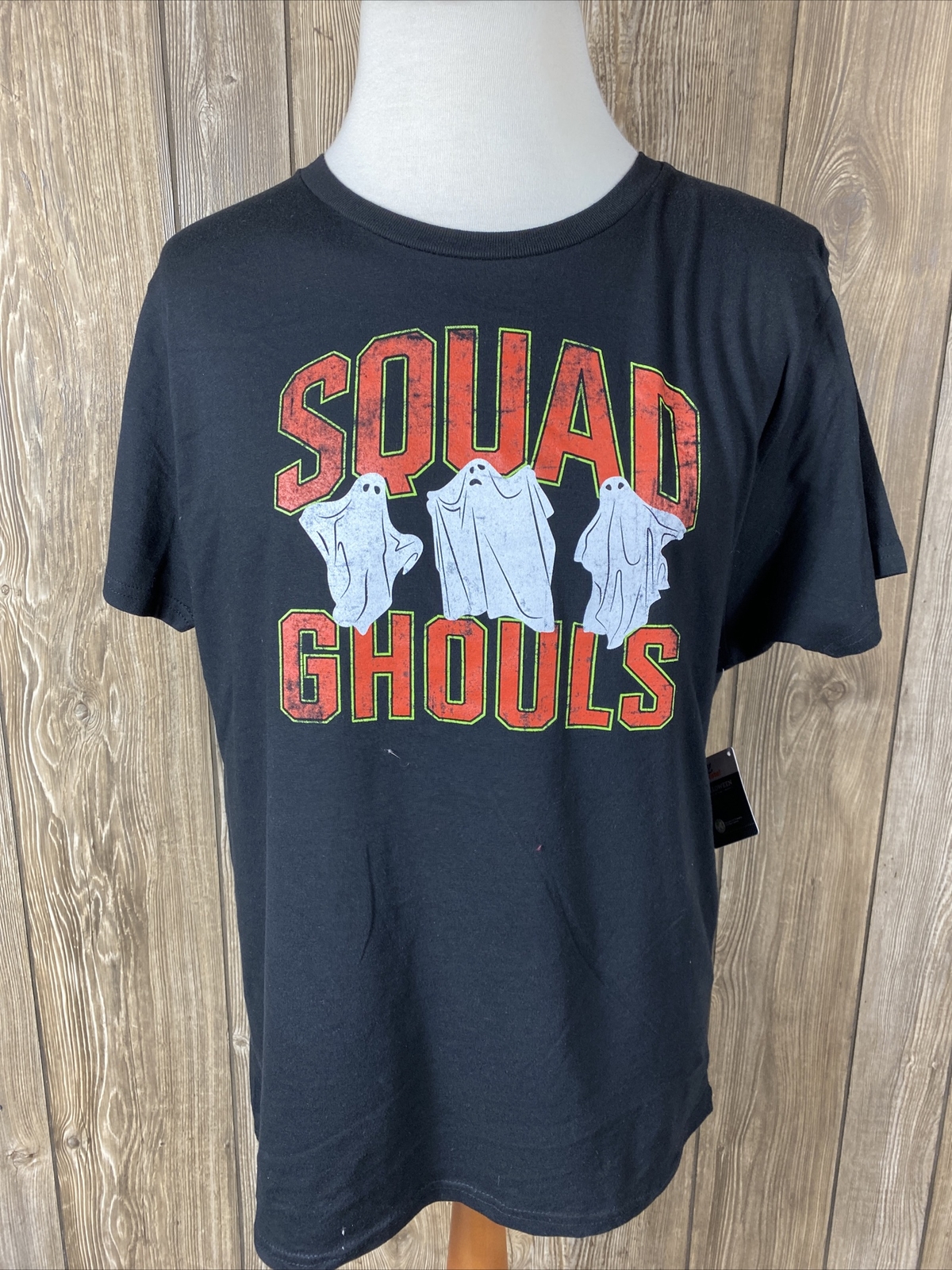 Way To Celebrate Mens Black Squad Ghouls Ghost Halloween Shirt Size XL