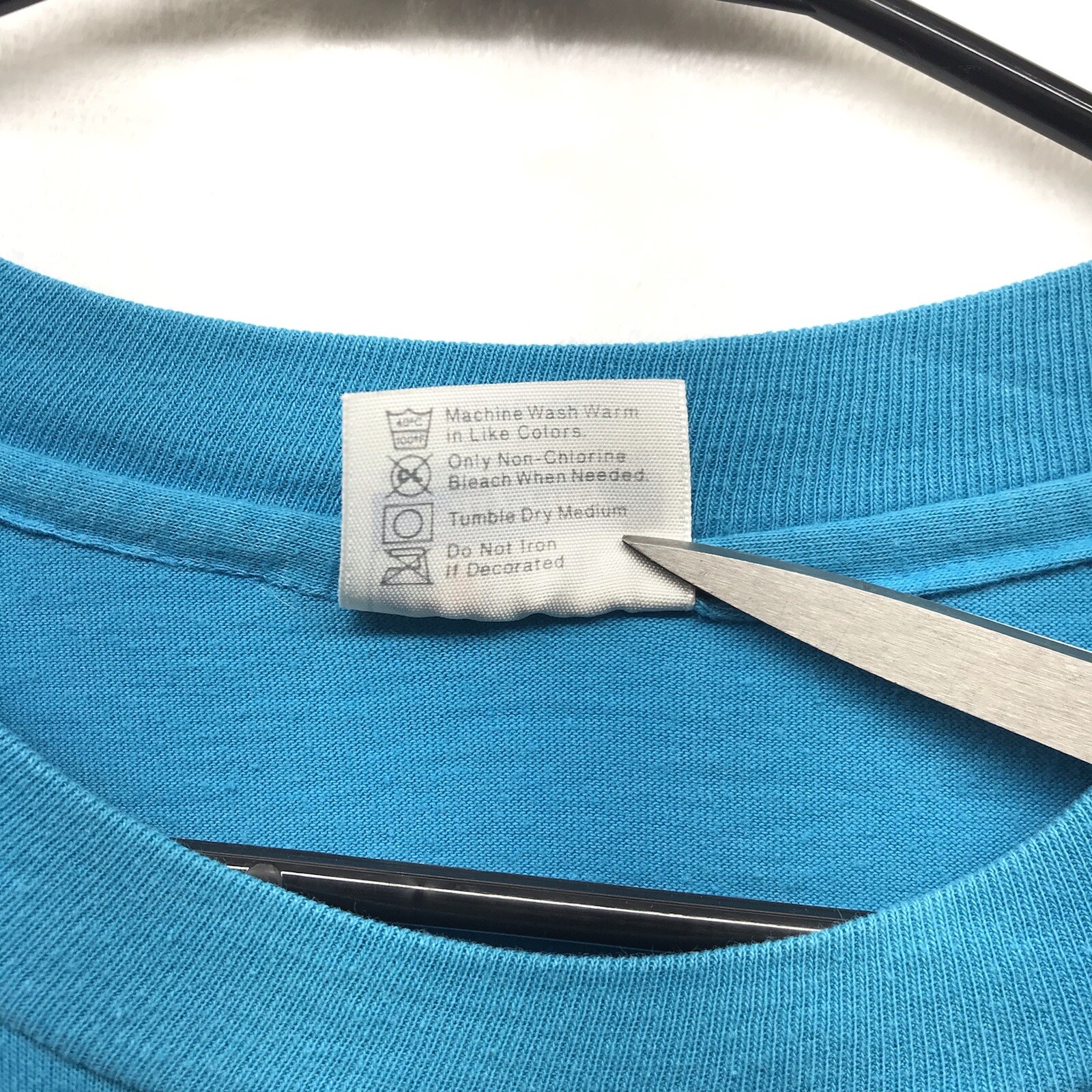 Vintage Hanes 50/50 Tshirt XL Blue Crewneck Combed Cotton Blend Single Stitch