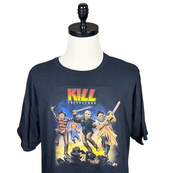 Fright Rags Kill Destroyers Horror Slasher Graphic T-Shirt Black Mens 3XL 2013