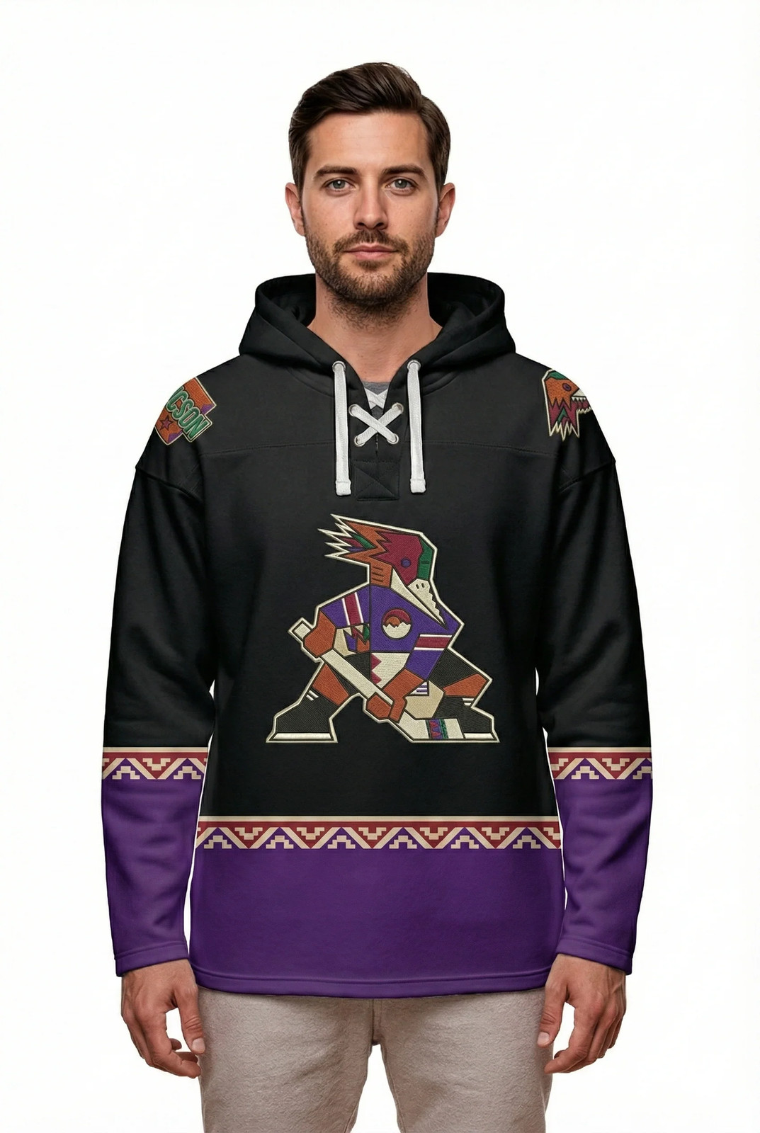 Tucson Roadrunners « Kachina » Alternate AHL Hockey Embroidered Lace Hoodie