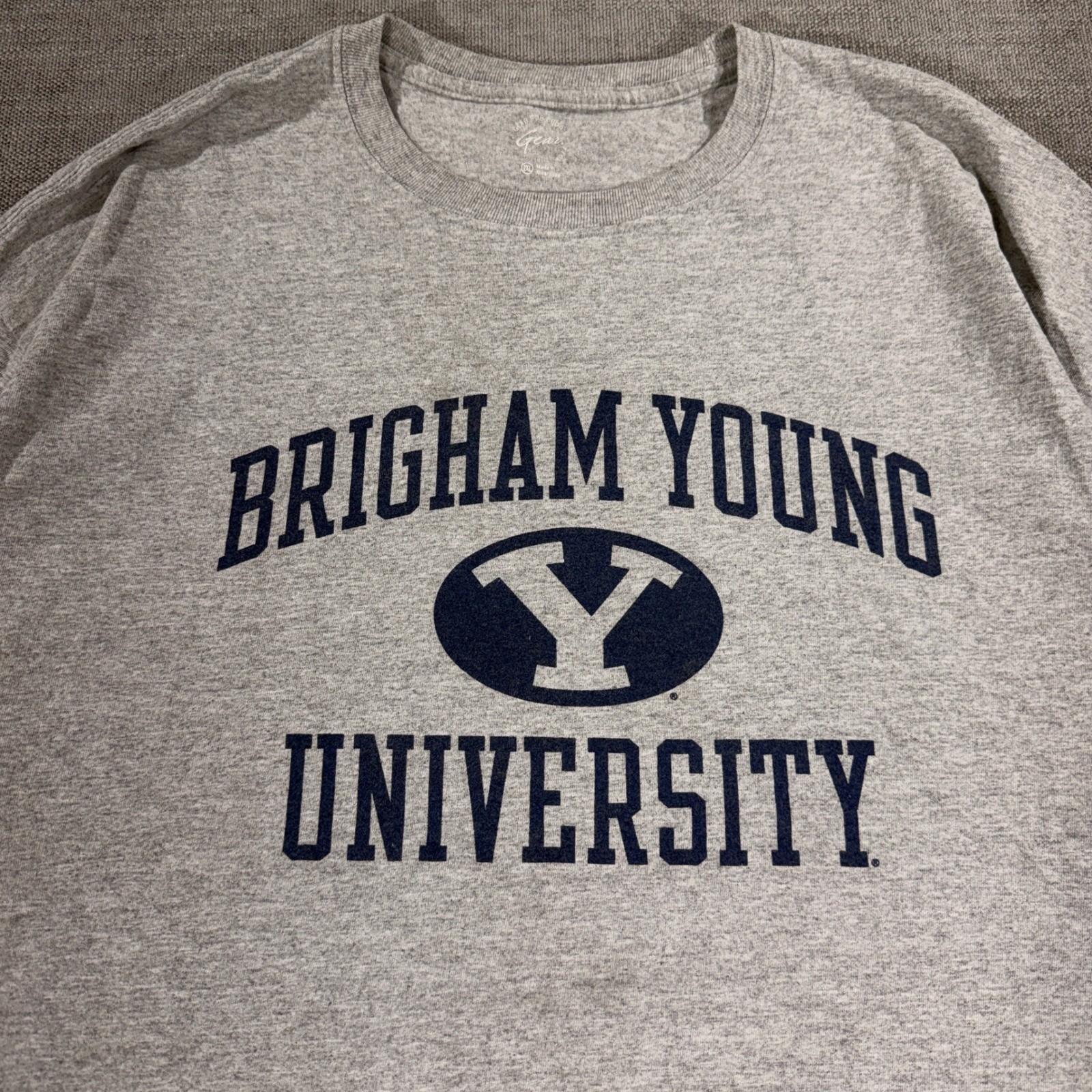 Gear For Sports BYU T-Shirt Mens 2XL Gray Excellent Brigham Young University Tee