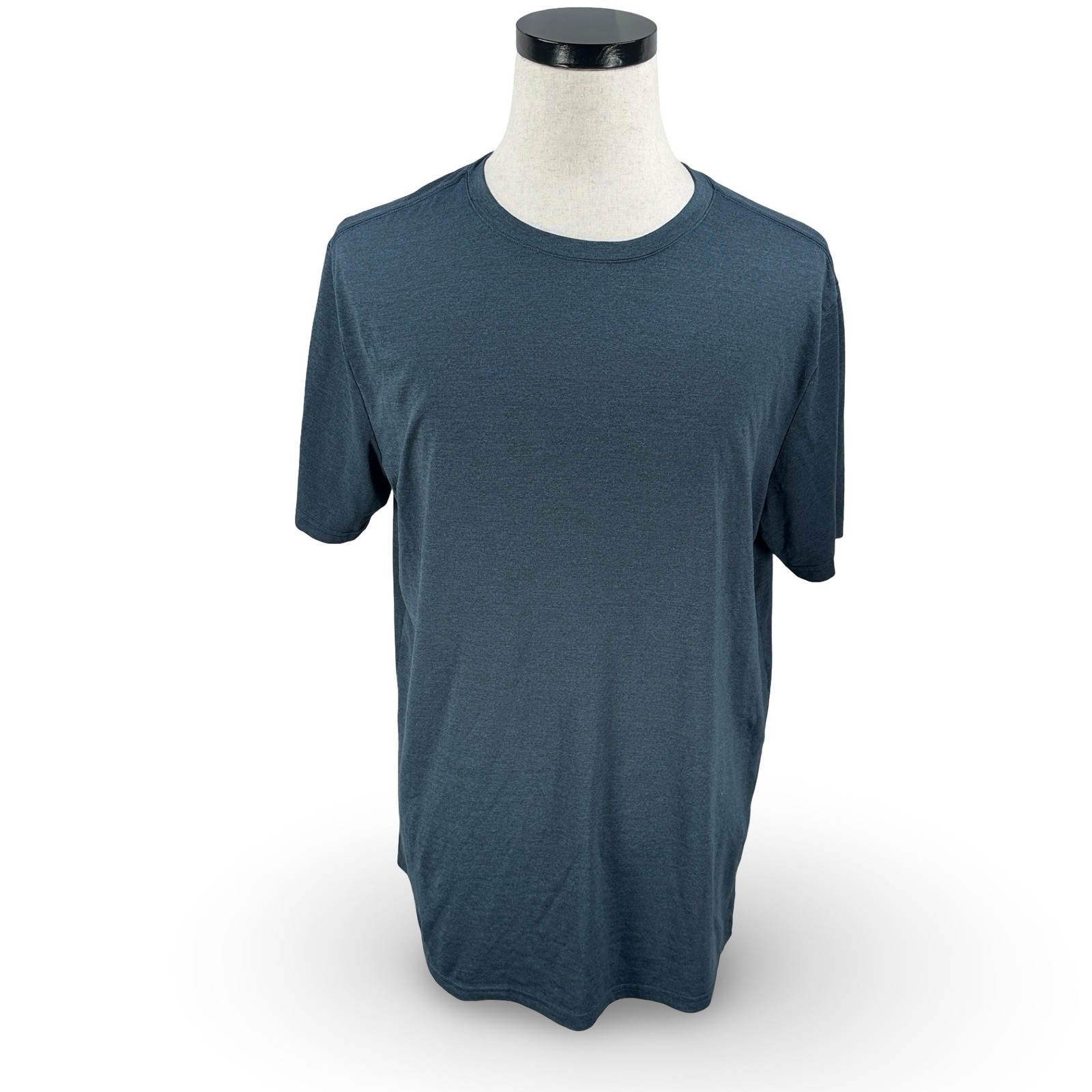 Quince Mens Recycled Performance Short Sleeve Crew Neck Tee Dark Blue Large