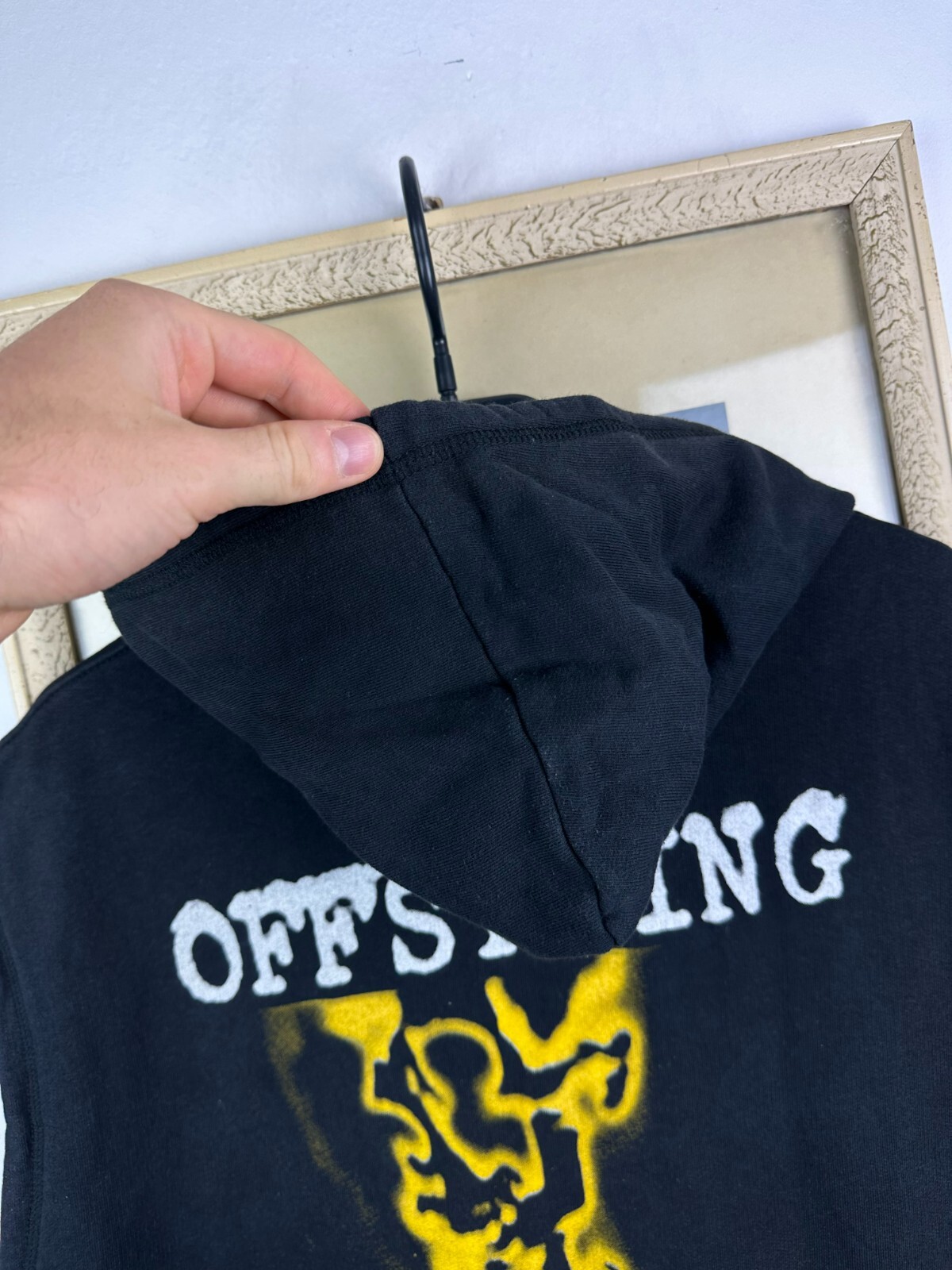 Vintage 90&rsquo;s Offspring Smash Band Jacket Sleveless Shirt Rare Hooded Size L
