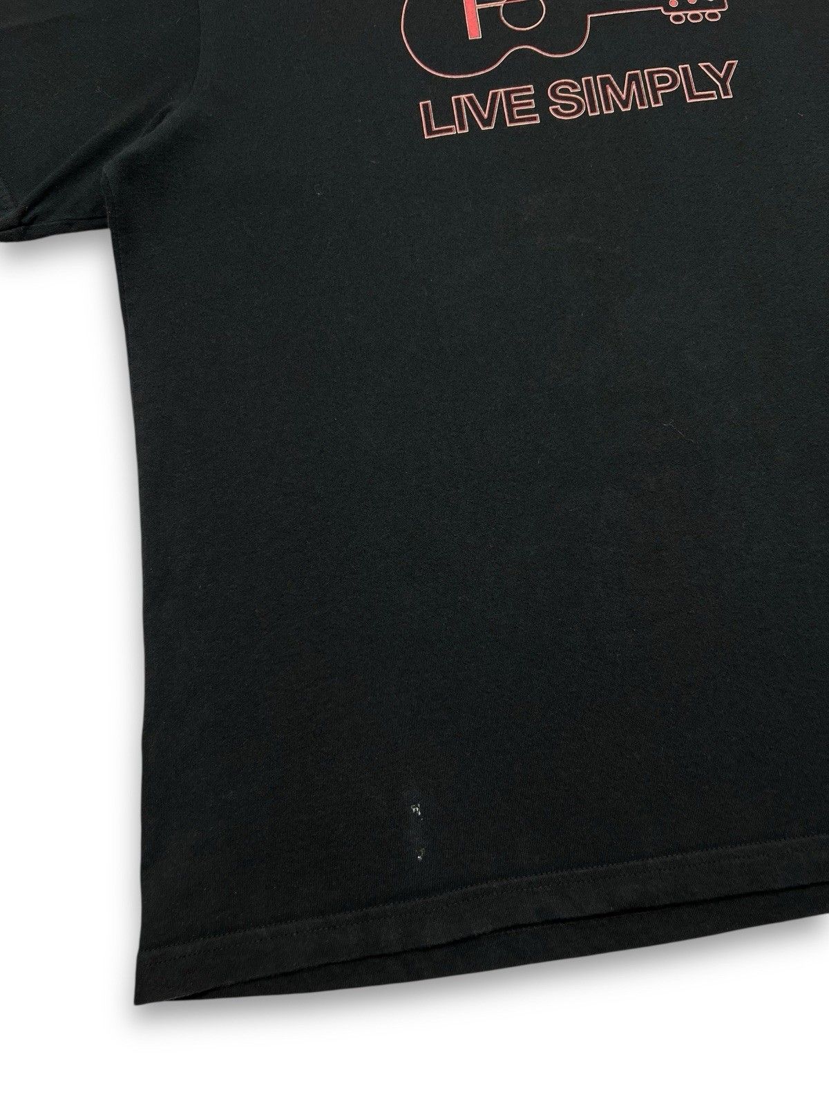 Patagonia Live Simply One String Guitar Logo Black Tee-Shirt Size Large