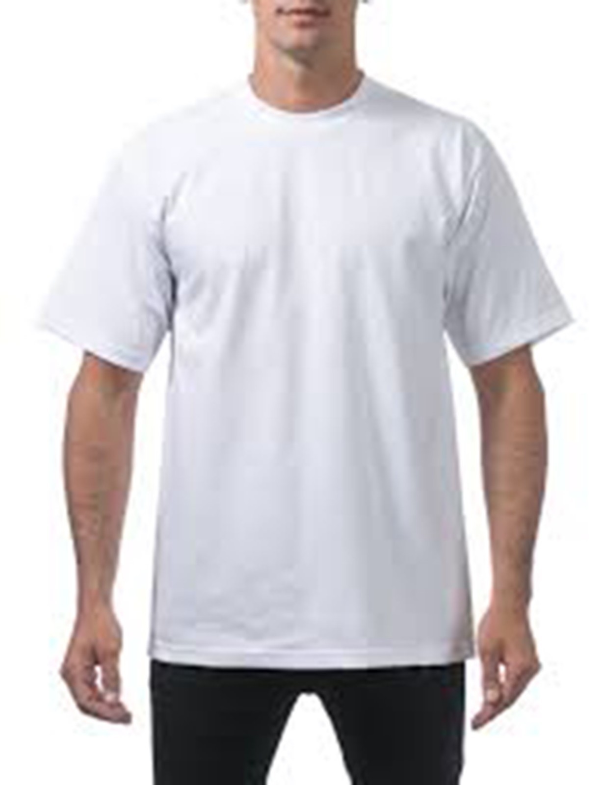 Pro Club Men&rsquo;s Heavyweight Cotton Short Sleeve Crew Neck T-Shirt White