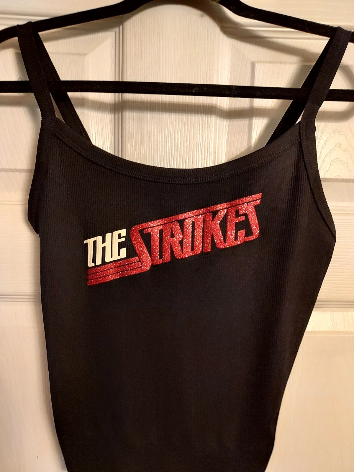 The strokes tank top the strokes crop top red glitter sparkles Shirt Xs_3xl