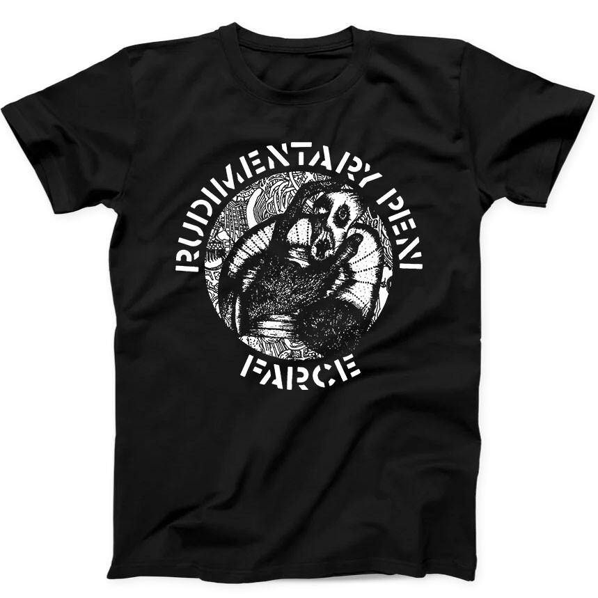Rudimentary Peni Farce Punk Rock Music Gift Tee Black T Shirt