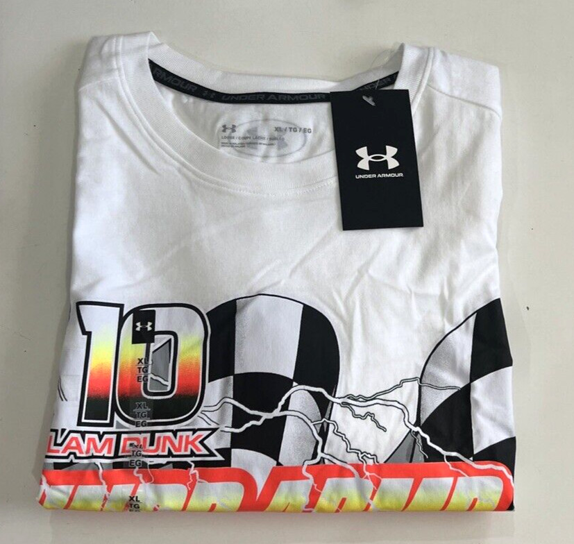 UNDER ARMOUR HOOPS FINISH LINE RACING BASKETBALL SHIRT SIZE XL White