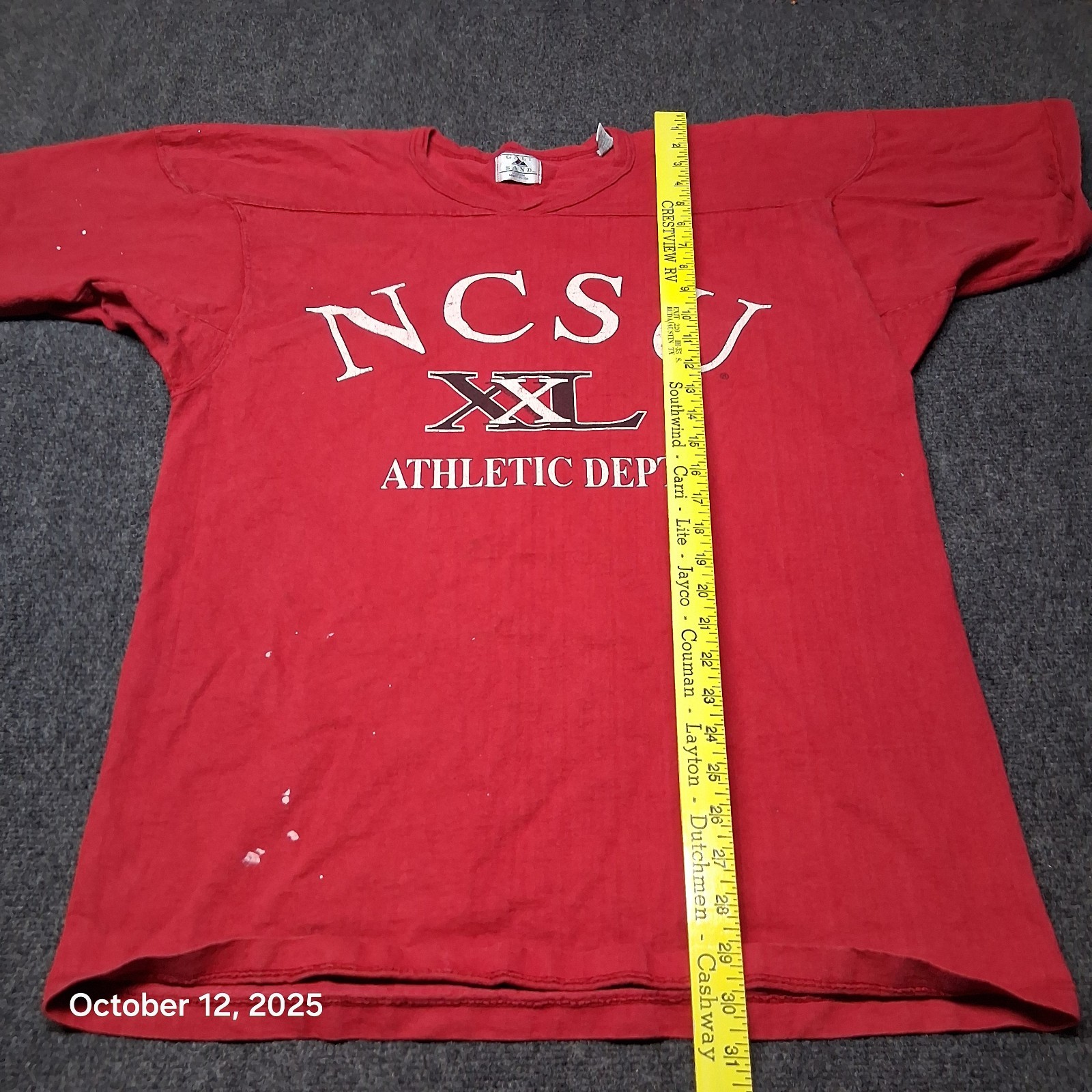 VTG Galt Sand NCSU Red Shirt Size Medium Made in USA 80s 90s Destroyed