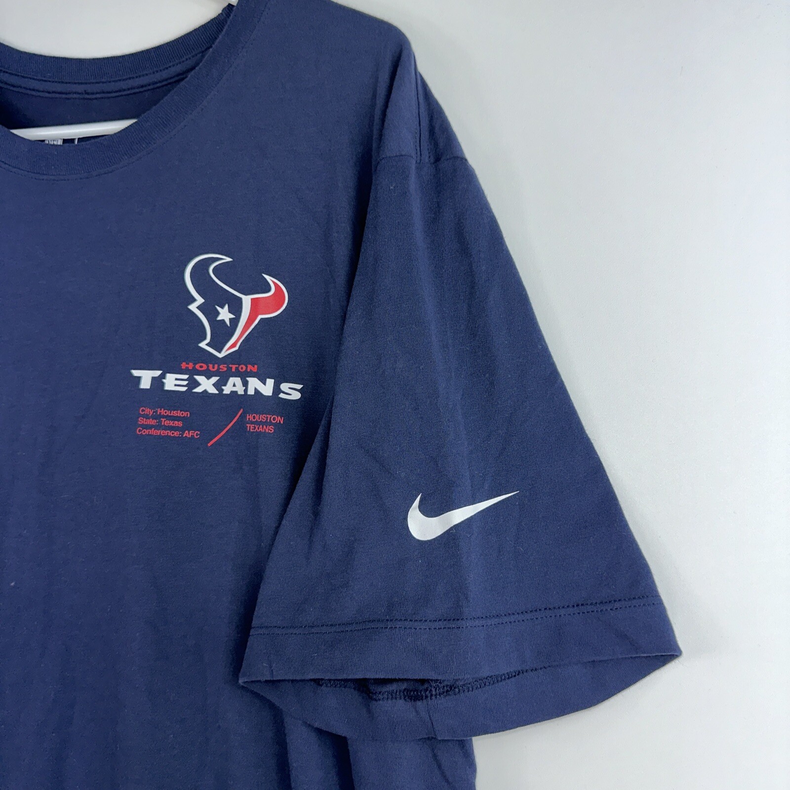 Nike NFL On Field Apparel Dri-Fit Houston Texans Blue Mens XL T-shirt 363277-41L