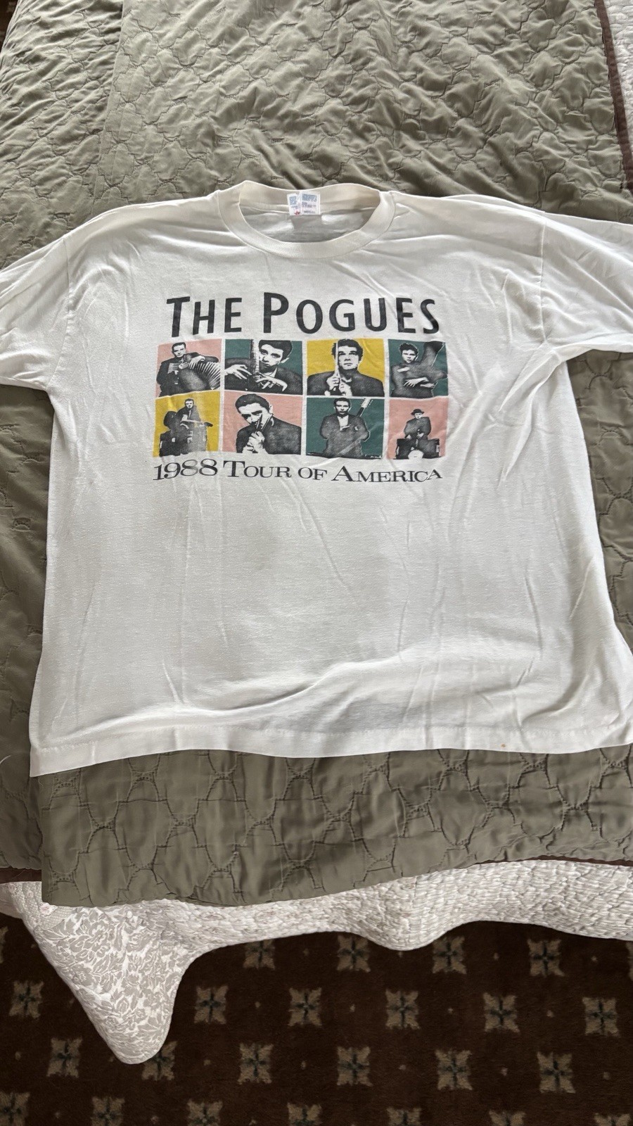 Healthknit The Pogues 1988 Tour of America Graphic Tee Men&rsquo;s White XL
