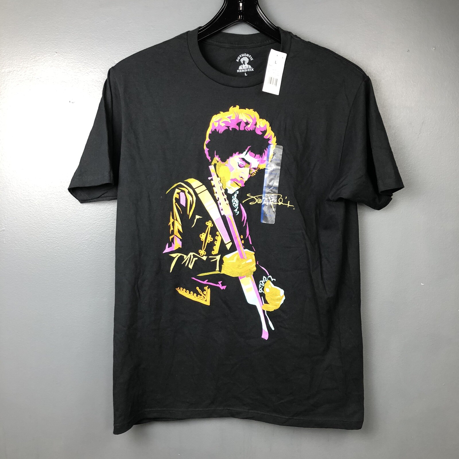 NEW Authentic Hendrix T-Shirt Large Licensed Jimi Hendrix Black Rock Tee NWT Men