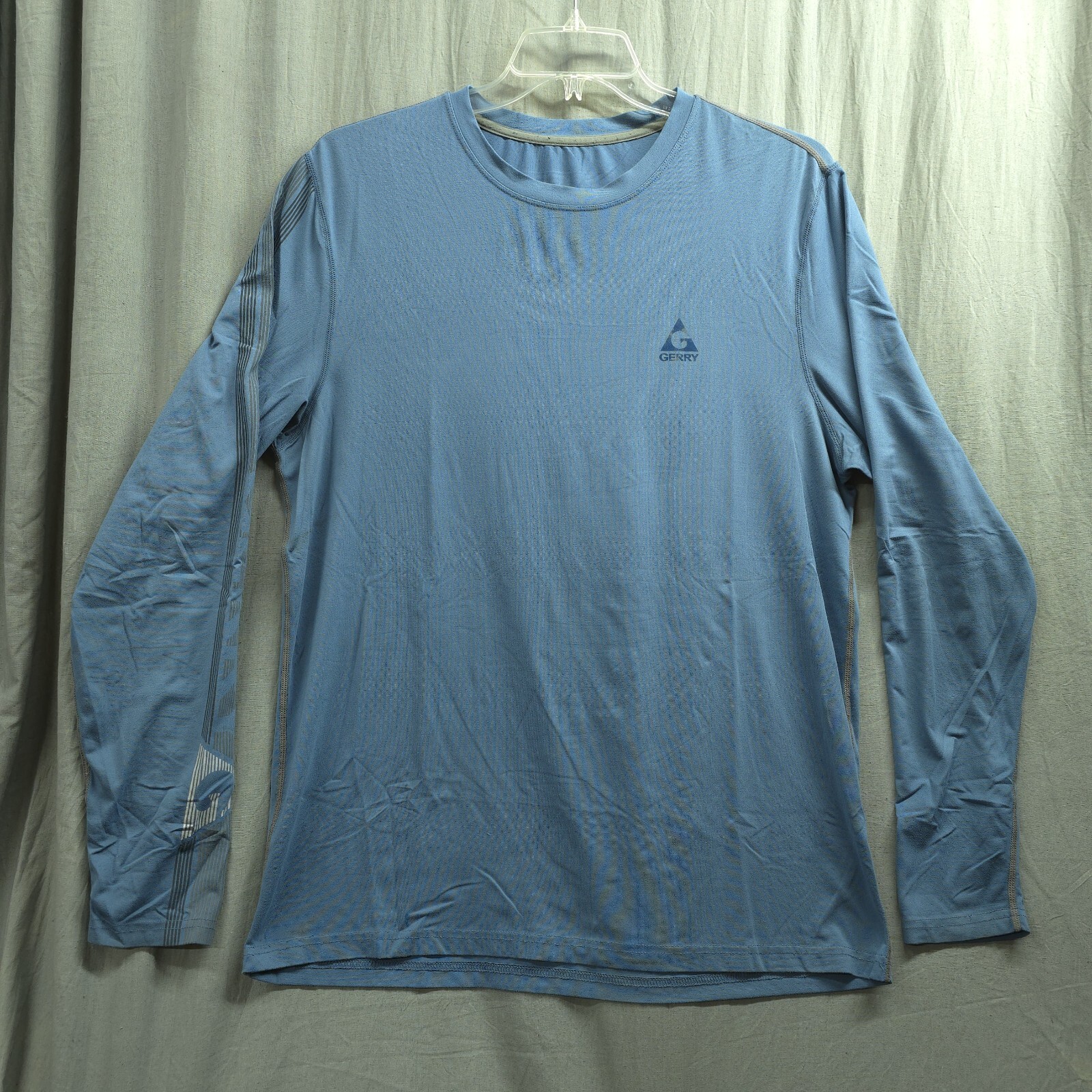 Gerry Sun Protection T-Shirt Men&rsquo;s XL Long Sleeve Blue Crew Neck Poly Blend