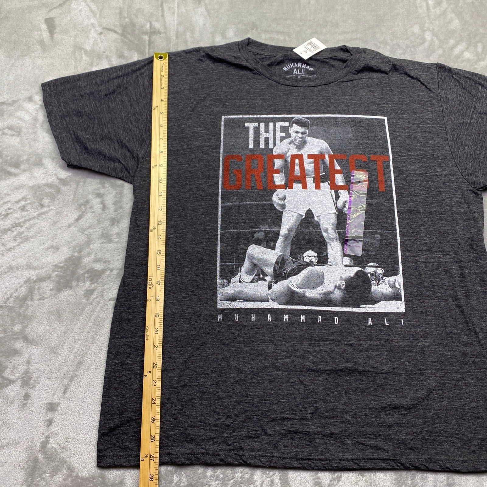 Muhammad Ali The Greatest Boxing Graphic T Shirt Mens XL Heather Charcoal NWT
