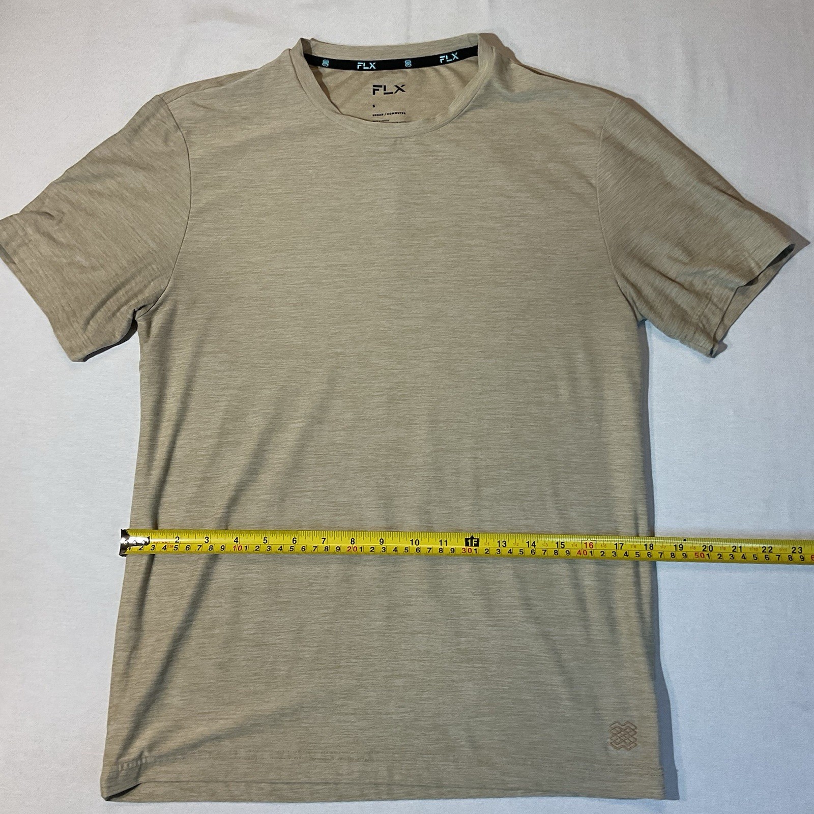 FLX Men&rsquo;s Urban Commuter Heather Tan Wicking Soft T-Shirt, Size S Casual Comfy