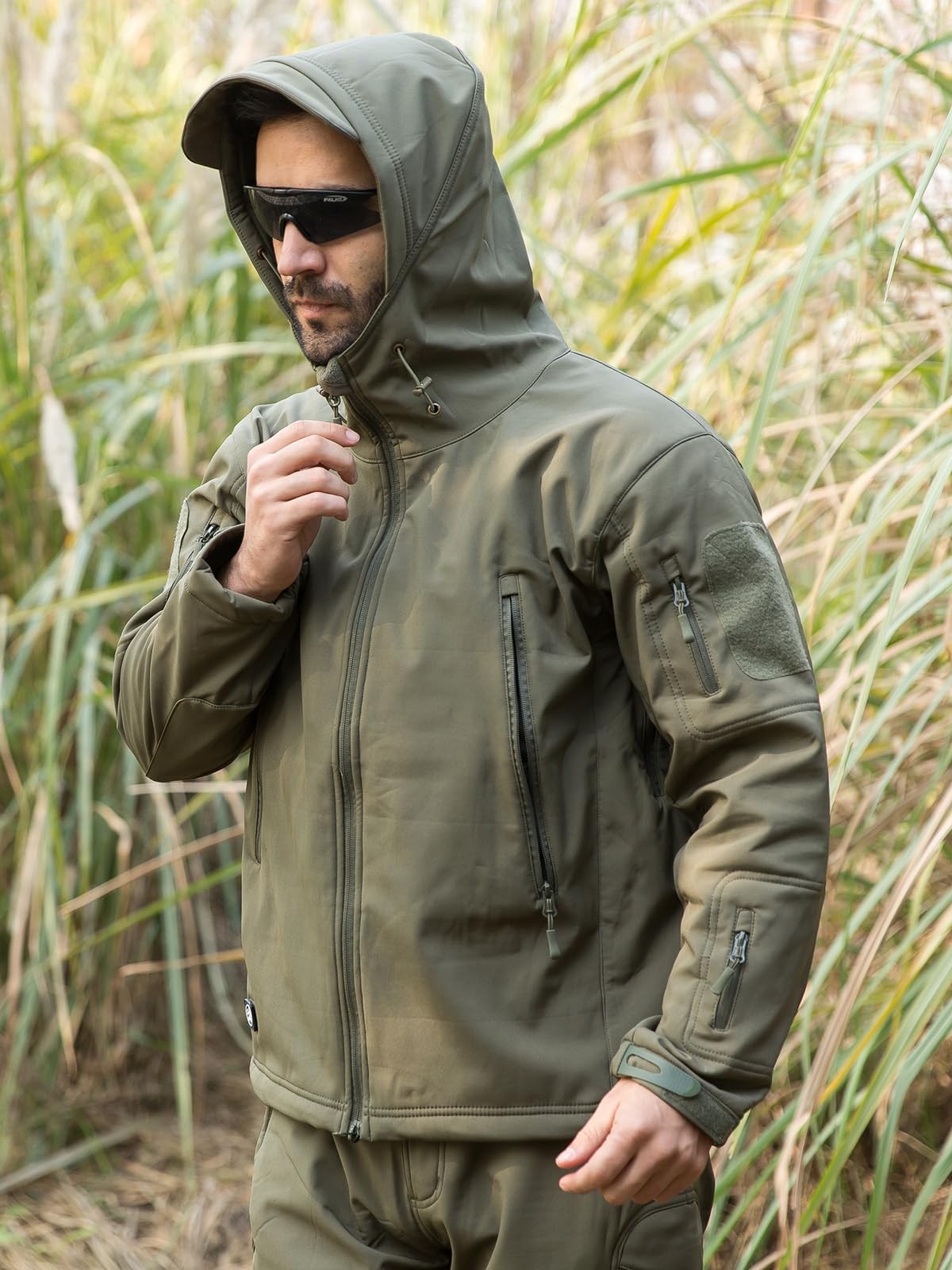 ReFire Gear Men&rsquo;s Tactical Softshell Fleece Hooded Outdoor Jacket