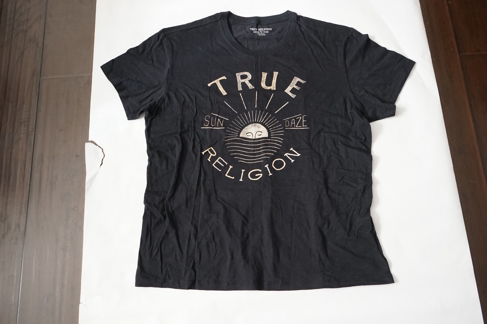 True Religion Men&rsquo;s Black Graphic Logo Crew Neck Short Sleeve T-Shirt 3XL