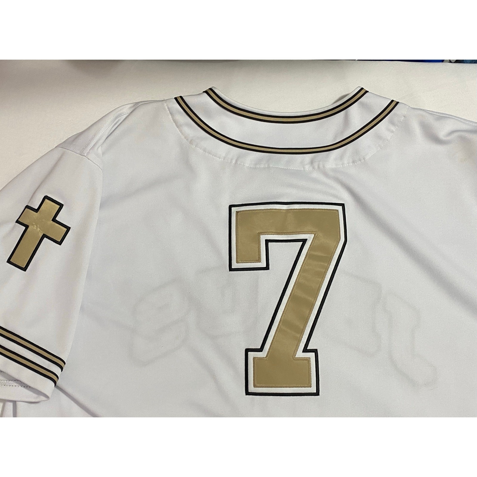 Colosseum Athletics Jesus Christ Baseball Jersey — White Stitch Logos 2XL