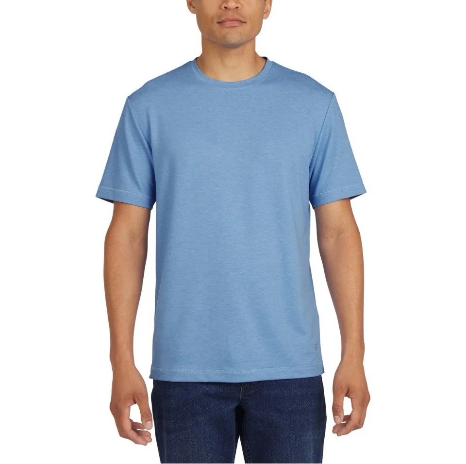 Lands’ End Men’s Short Sleeve Tee, Color Blue, Size Medium, Classic Fit, Stretch