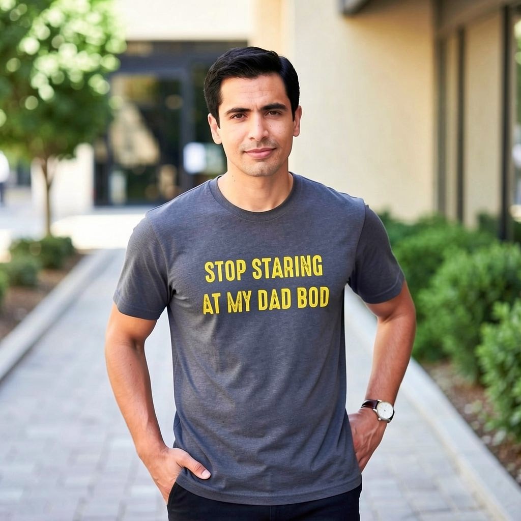 Mens Stop Staring At My Dad Bod T Shirt Funny Father&rsquo;s Day Out of Shape Fitness