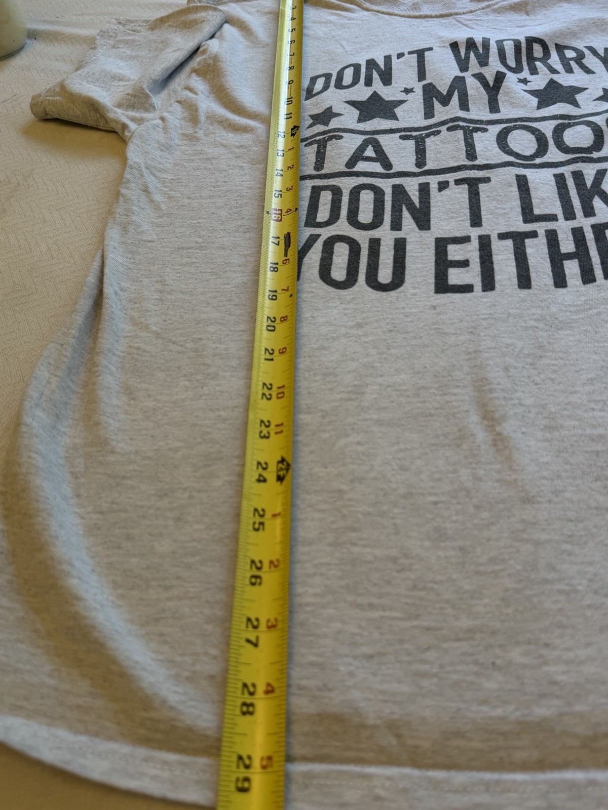 Port & Company &lsquo;Don&rsquo;t Worry My Tattoos Don&rsquo;t Like You Either&rsquo; Edgy Graphic Tee L