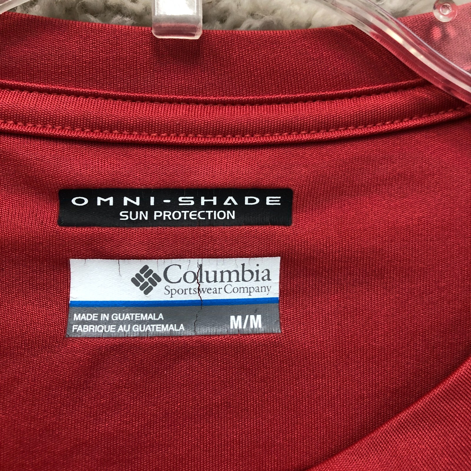Columbia PFG Shirt Medium Red Long Sleeve Performance Fishing Sun Guard Casual