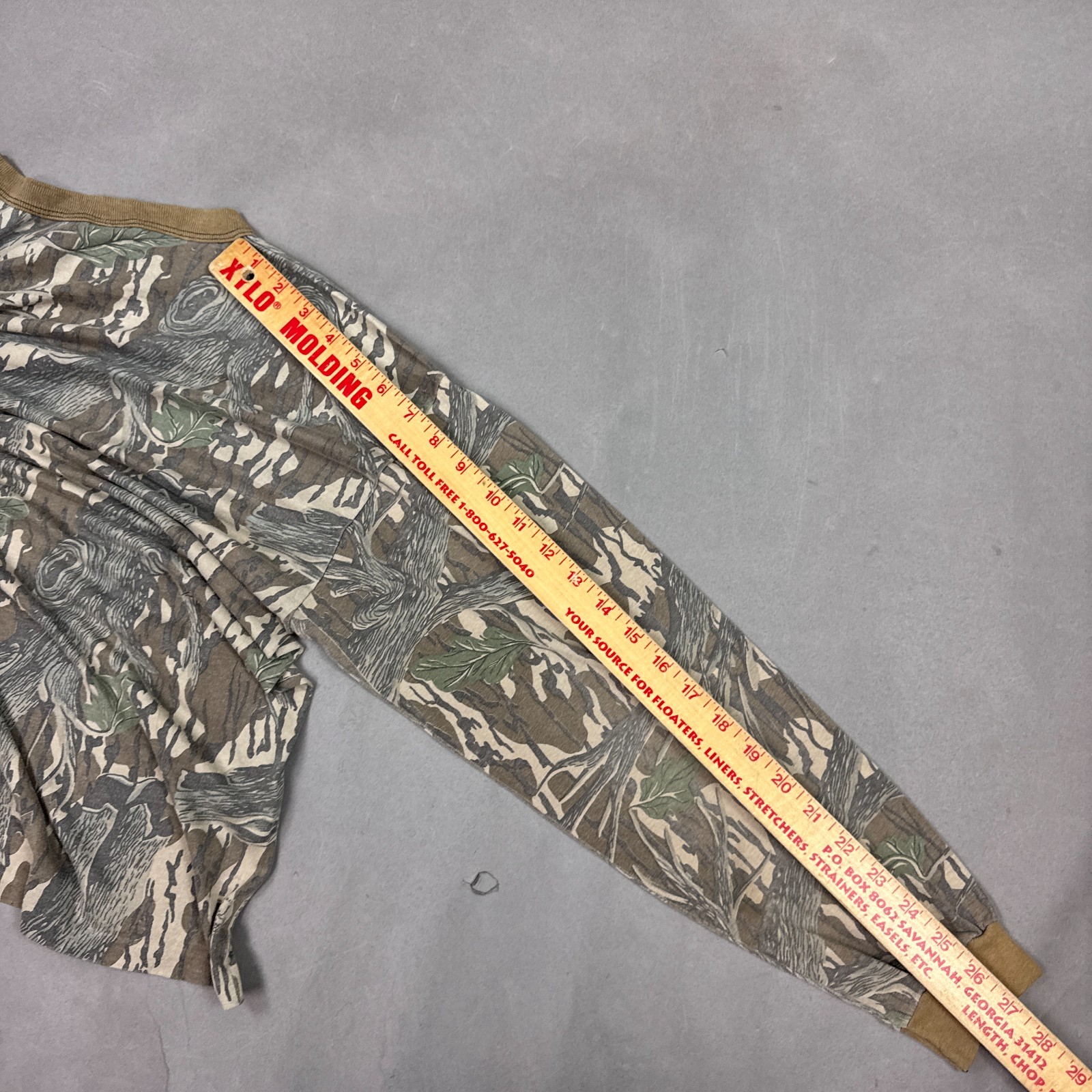 Vintage Mossy Oak Shirt Mens XL Brown Original Tree Stand Ringer Ace Sportswear