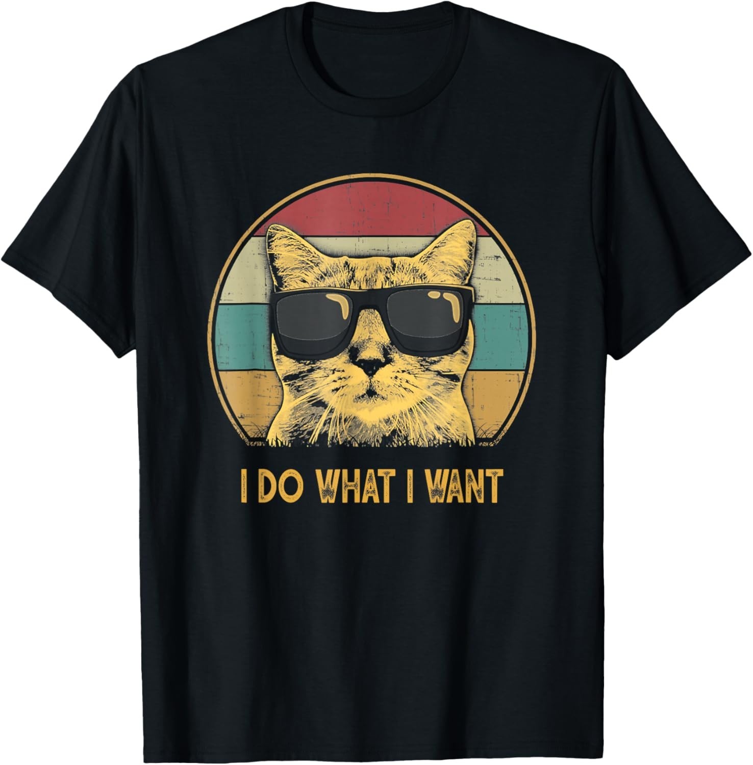 Retro I do What I Want cat Funny cat Lover T-Shirt