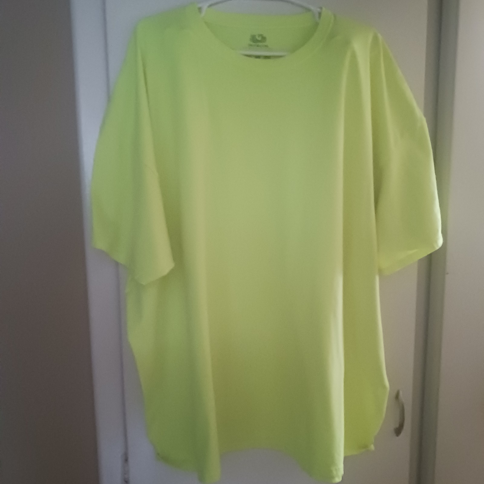 Men&rsquo;s 4X Fruit Of The Loom Yellow High Visibility Safety Shirt Job Construction