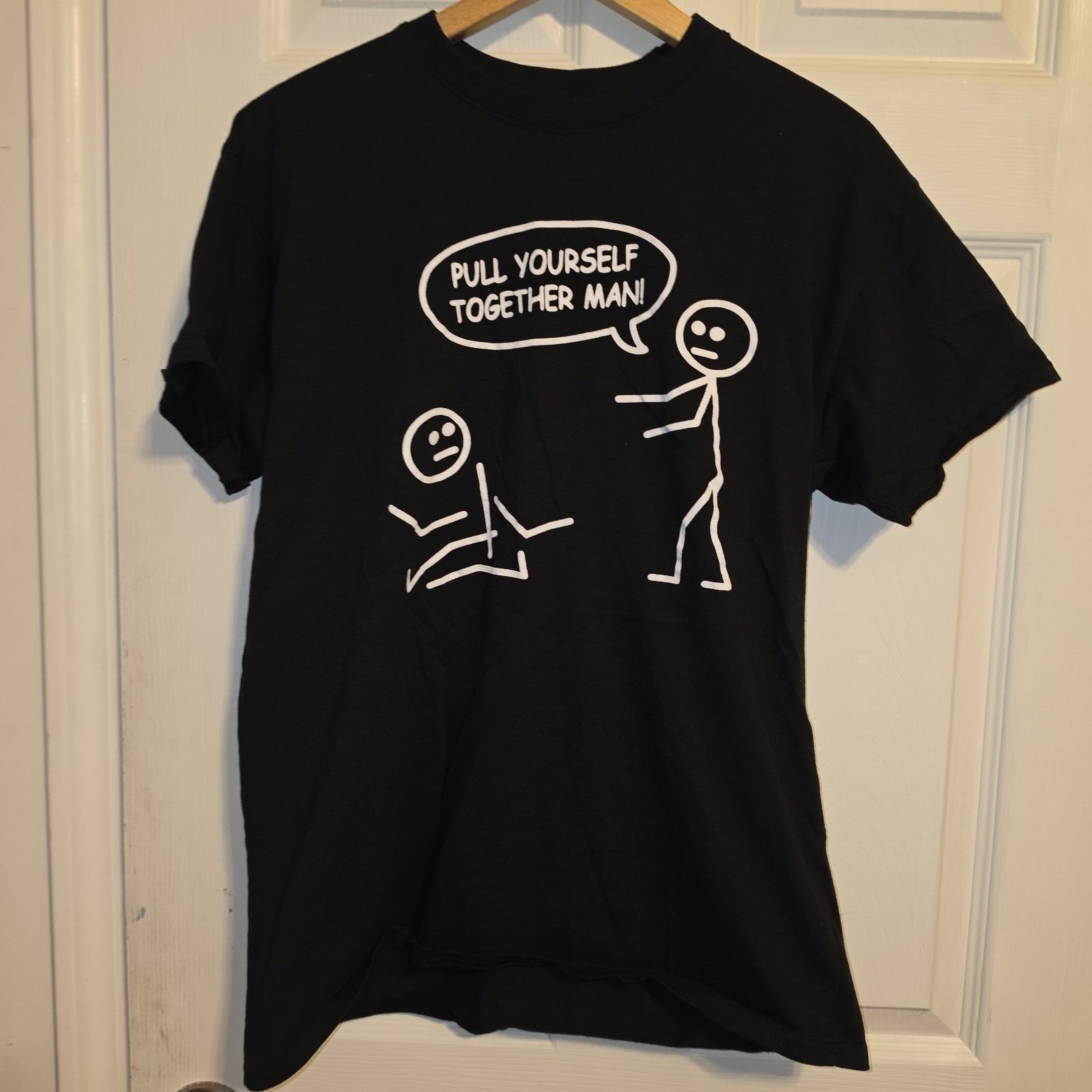 Brisco Brands « Pull Yourself Together Man! » Black Tee, Size Large.