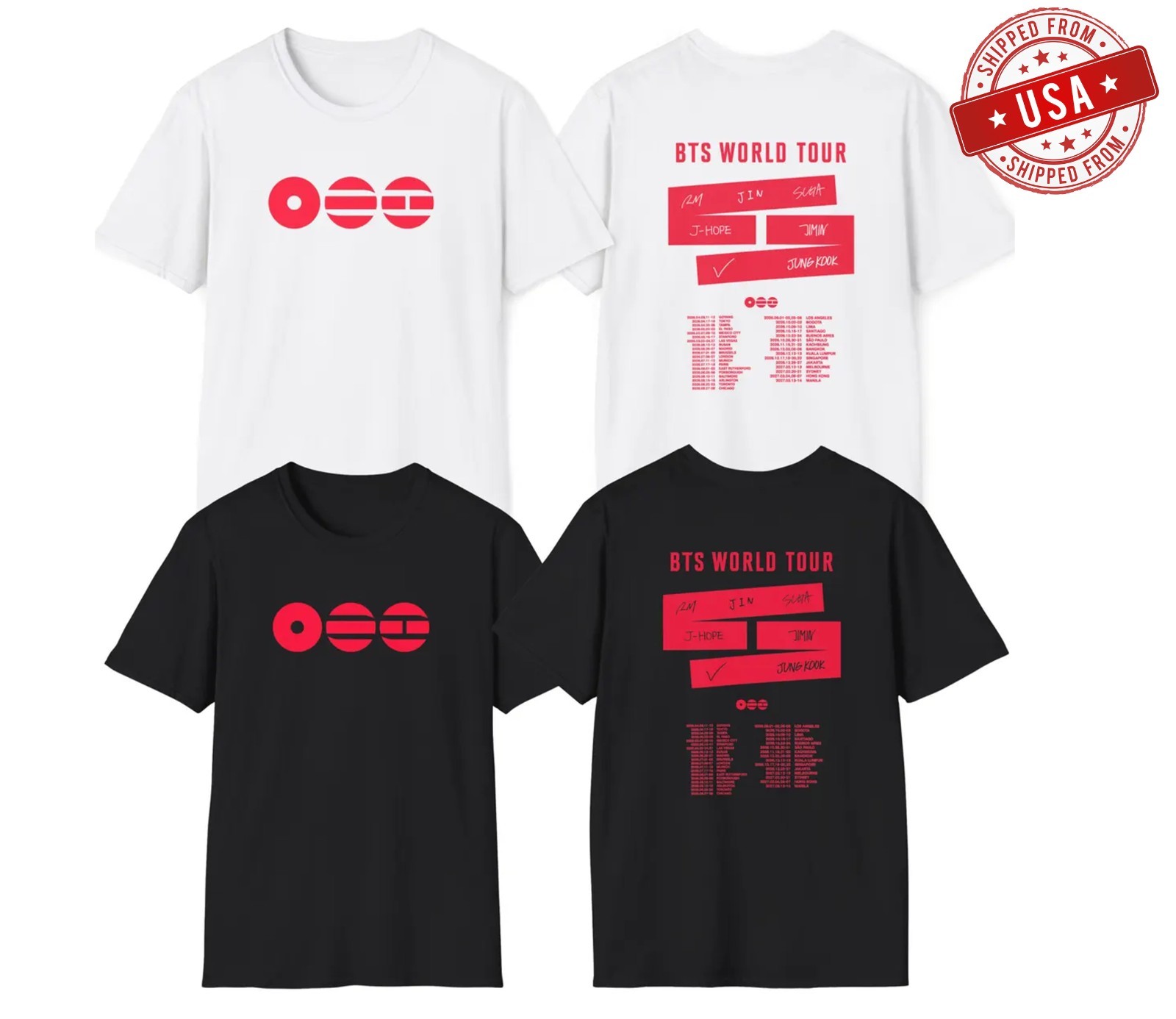 BTS 2026 T-Shirt, Concert Merch Arirang World Tour Shirt, FAST SHIP