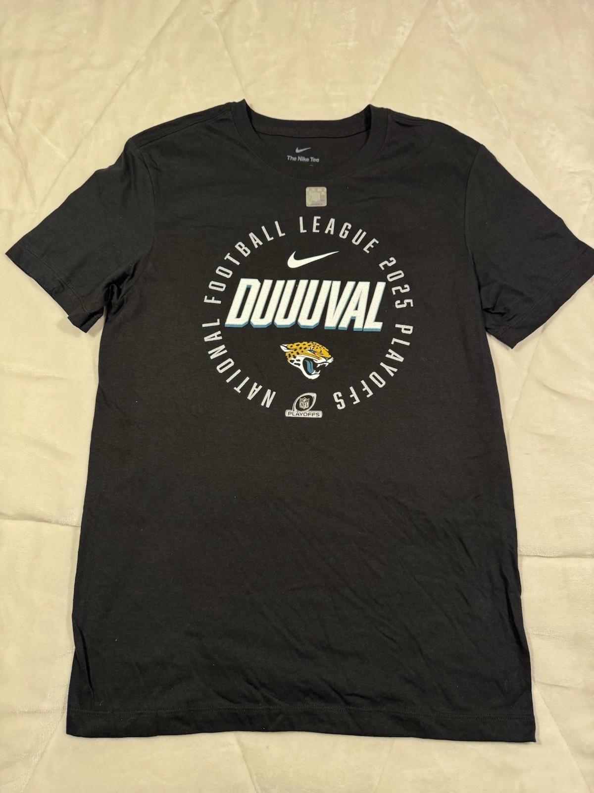 New Nike Jacksonville Jaguars NFL Playoffs Graphic Black T-Shirt Small