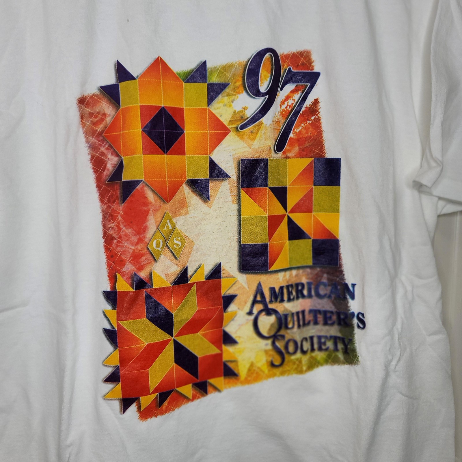 Murina Shirt Mens L White American Quilters Society 97 Quilting Graphic Tee