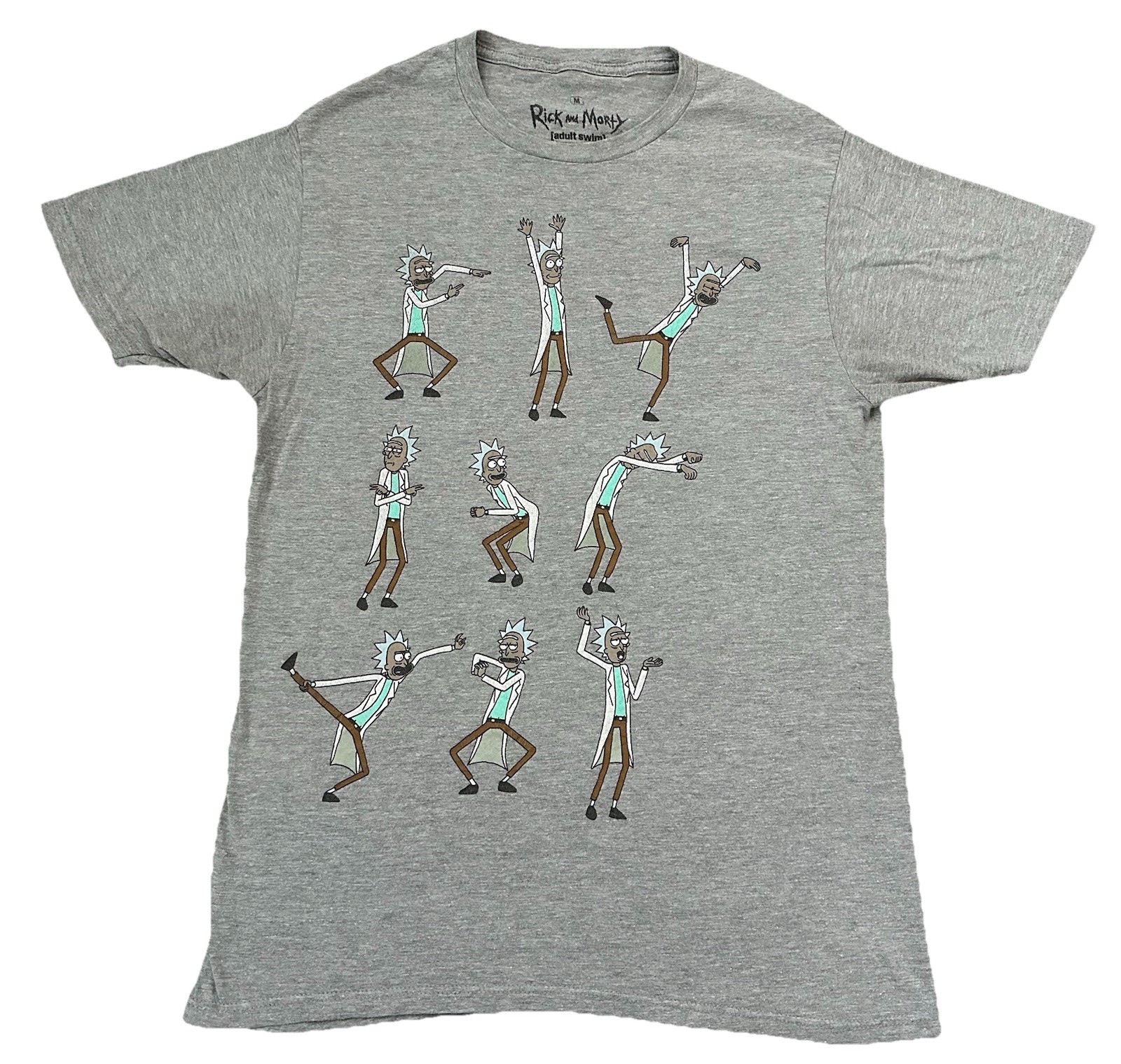 Rick & Morty Adult Swim Medium Gray Graphic T-Shirt Ripple Junction