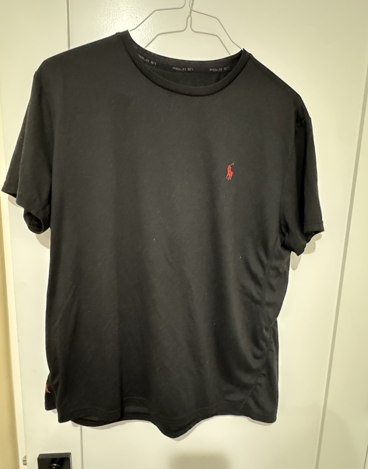 Polo Ralph Lauren Men&rsquo;s L Black Solid Crew Neck Short Sleeve Logo T-Shirt
