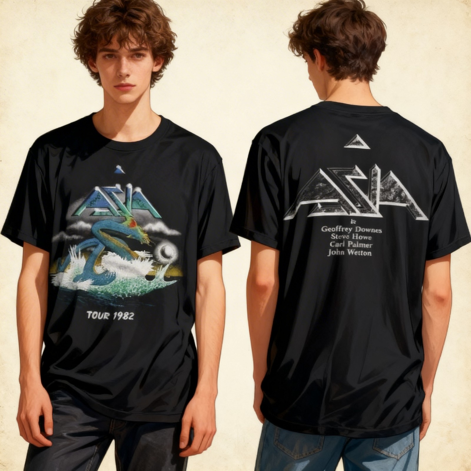 Asia Band tour men t-shirt double-sided black unisex all sizes for fans