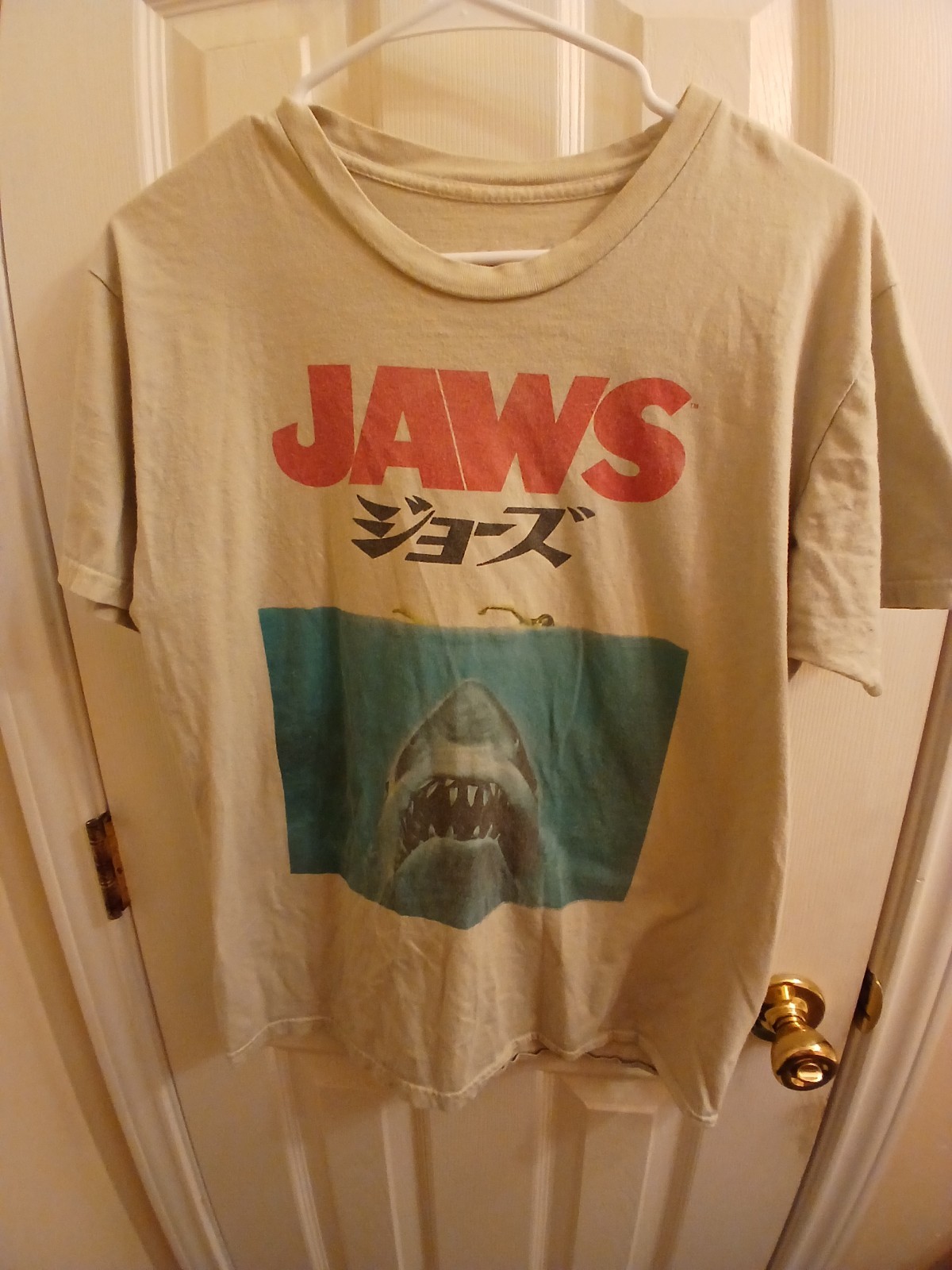 Jaws T Shirt with Japanese Writing No Label Think It&rsquo;s Size Medium