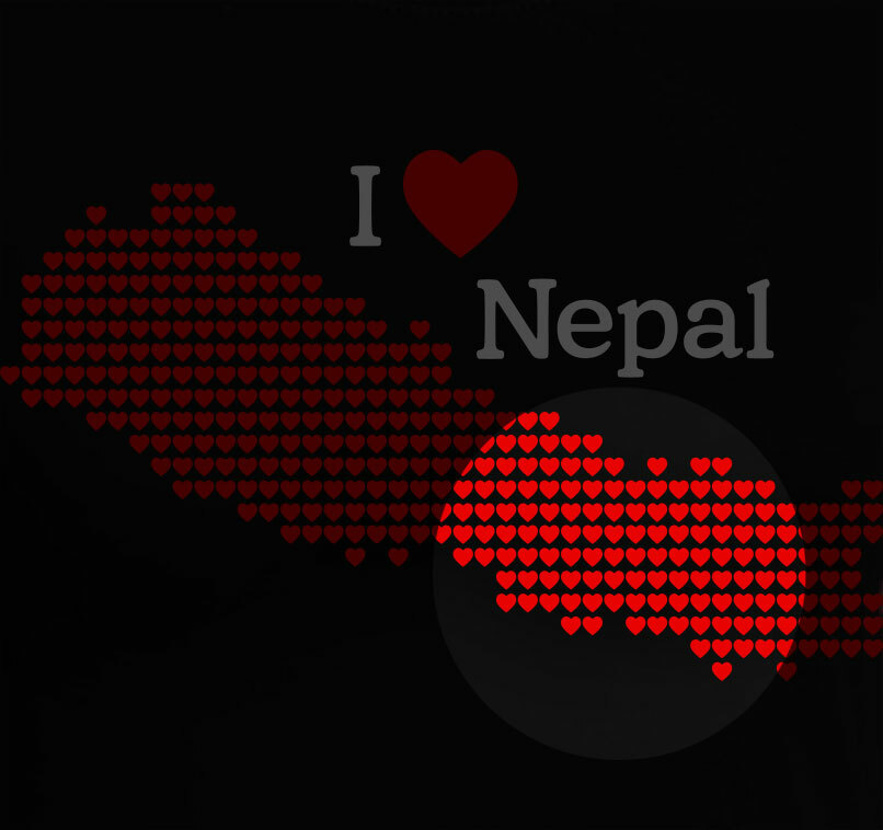 Nepal I Love Nepal Heart Map Men&rsquo;s Black T-shirt Nepalese Tee 100% cotton No.2
