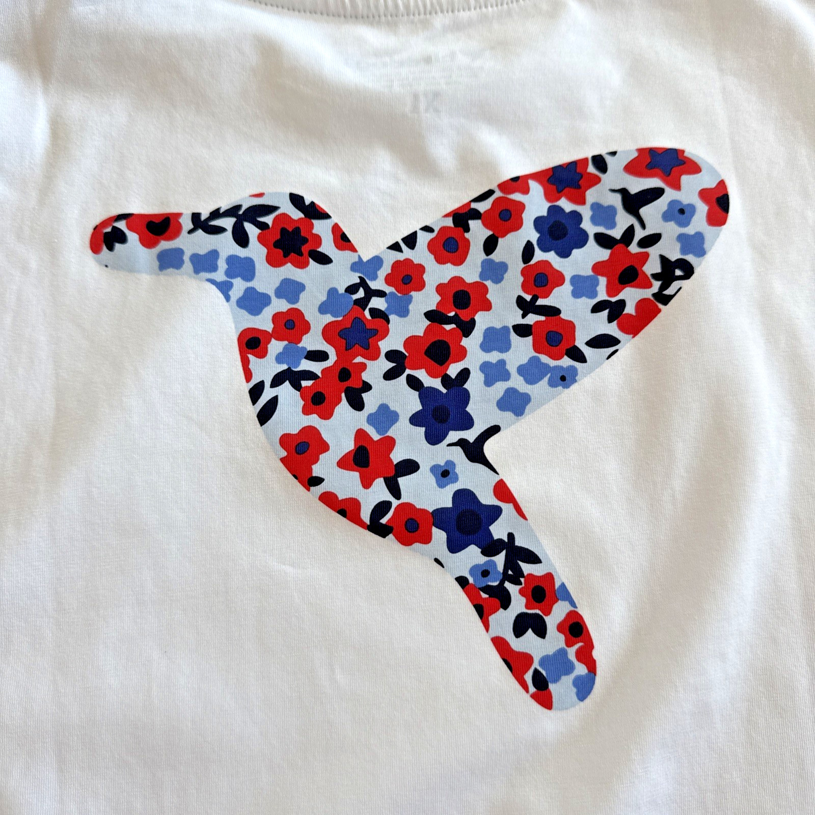 Birddogs T Shirt Mens XL Red White Blue Flower Bird Tee Cotton Stretch USA Logo
