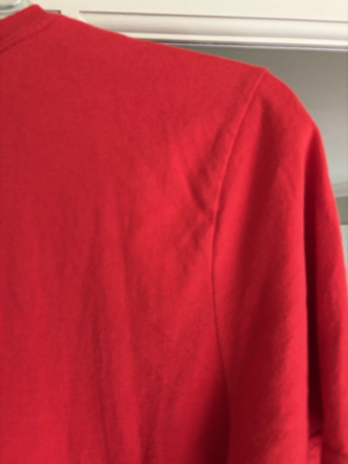 Red Adidas performance tee size medium. Short sleeve. 60/40 poly/cotton.