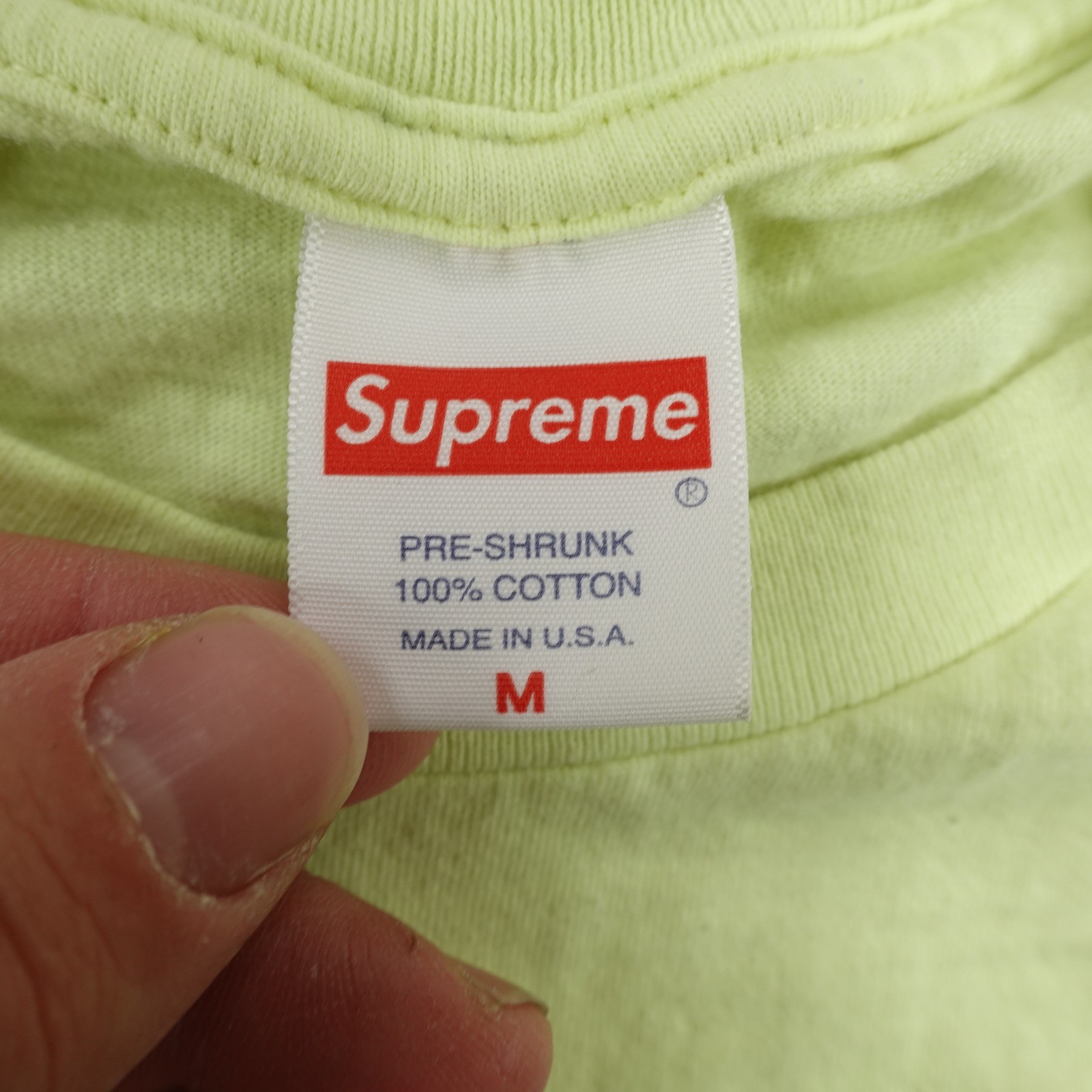 Supreme Shirt Mens Medium Green Purple SS21 Wind Spell Out Tee Made In USA Skate