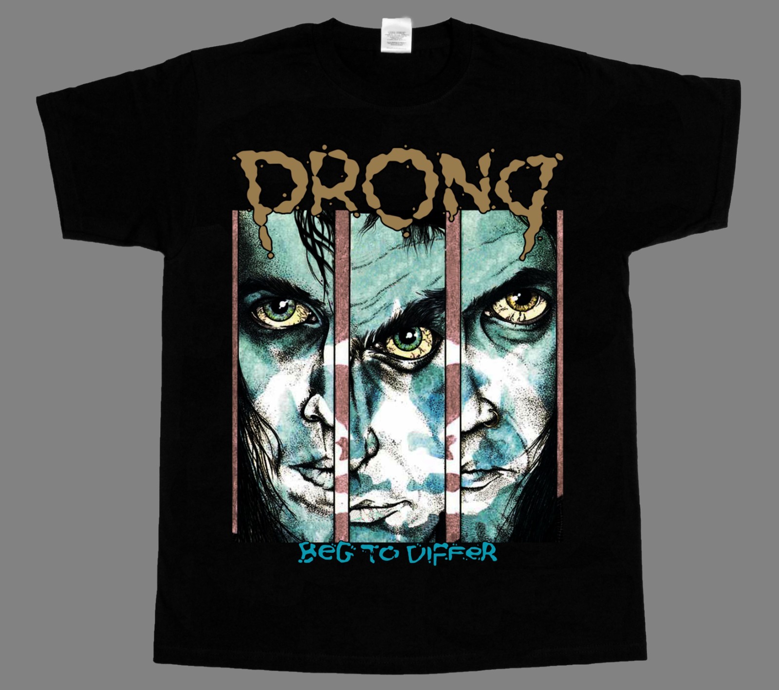 PRONG BEG TO DIFFER&rsquo;90 FEAR FACTORY NIN HELMET PRO-PAIN NEW RARE BLACK T-SHIRT