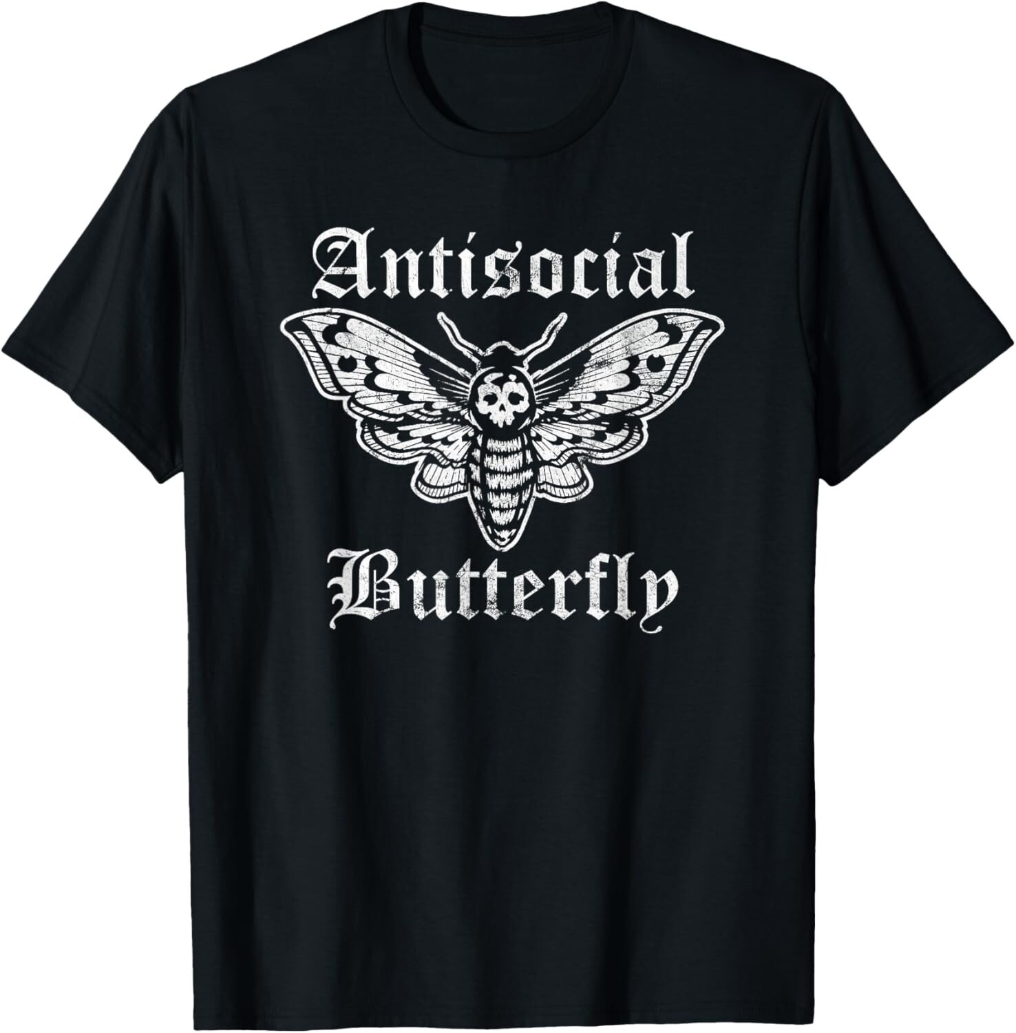 Funny Antisocial Butterfly_ Introvert Distressed Design Gift Unisex T-Shirt
