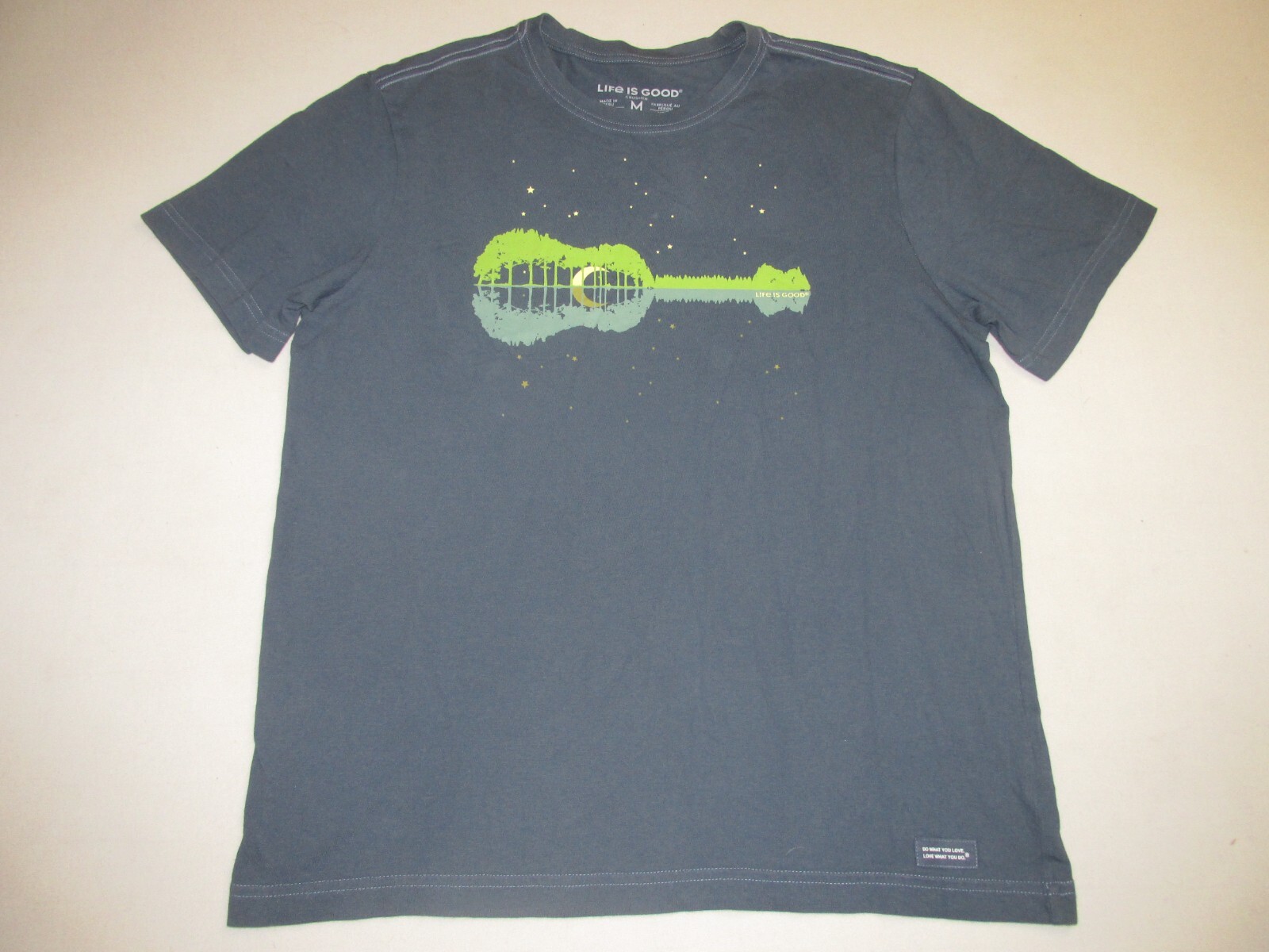 Life is Good Men&rsquo;s Crusher T-Shirt * Guitar Night Sky * Blue * Medium *
